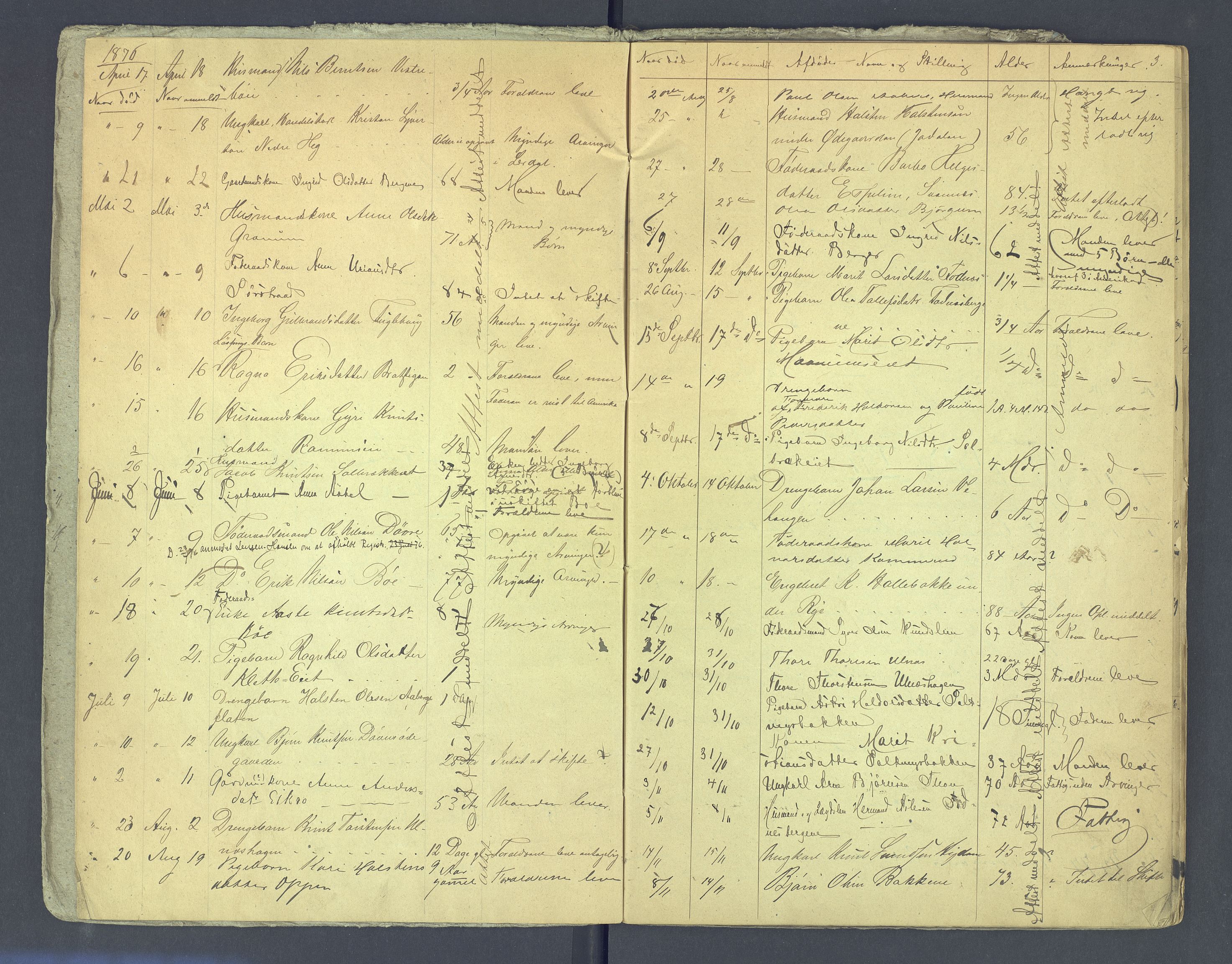Valdres sorenskriveri, AV/SAH-TING-016/J/Je/L0001/0006: Dødsfallsprotokoller / Dødsfallsprotokoll, 1876-1883, p. 3
