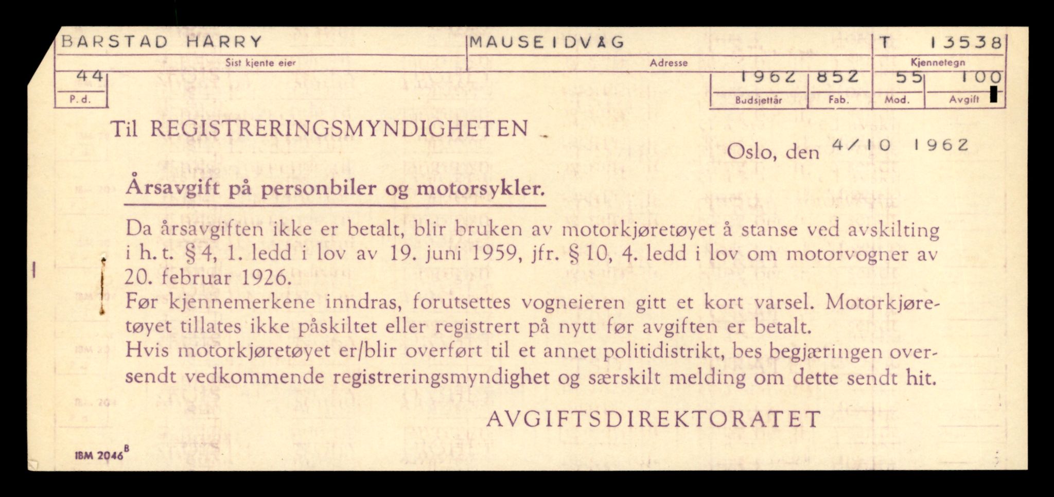 Møre og Romsdal vegkontor - Ålesund trafikkstasjon, AV/SAT-A-4099/F/Fe/L0040: Registreringskort for kjøretøy T 13531 - T 13709, 1927-1998, p. 158