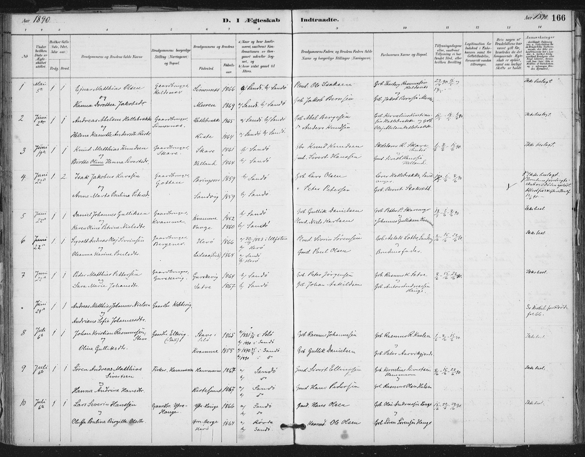 Ministerialprotokoller, klokkerbøker og fødselsregistre - Møre og Romsdal, AV/SAT-A-1454/503/L0037: Parish register (official) no. 503A05, 1884-1900, p. 166