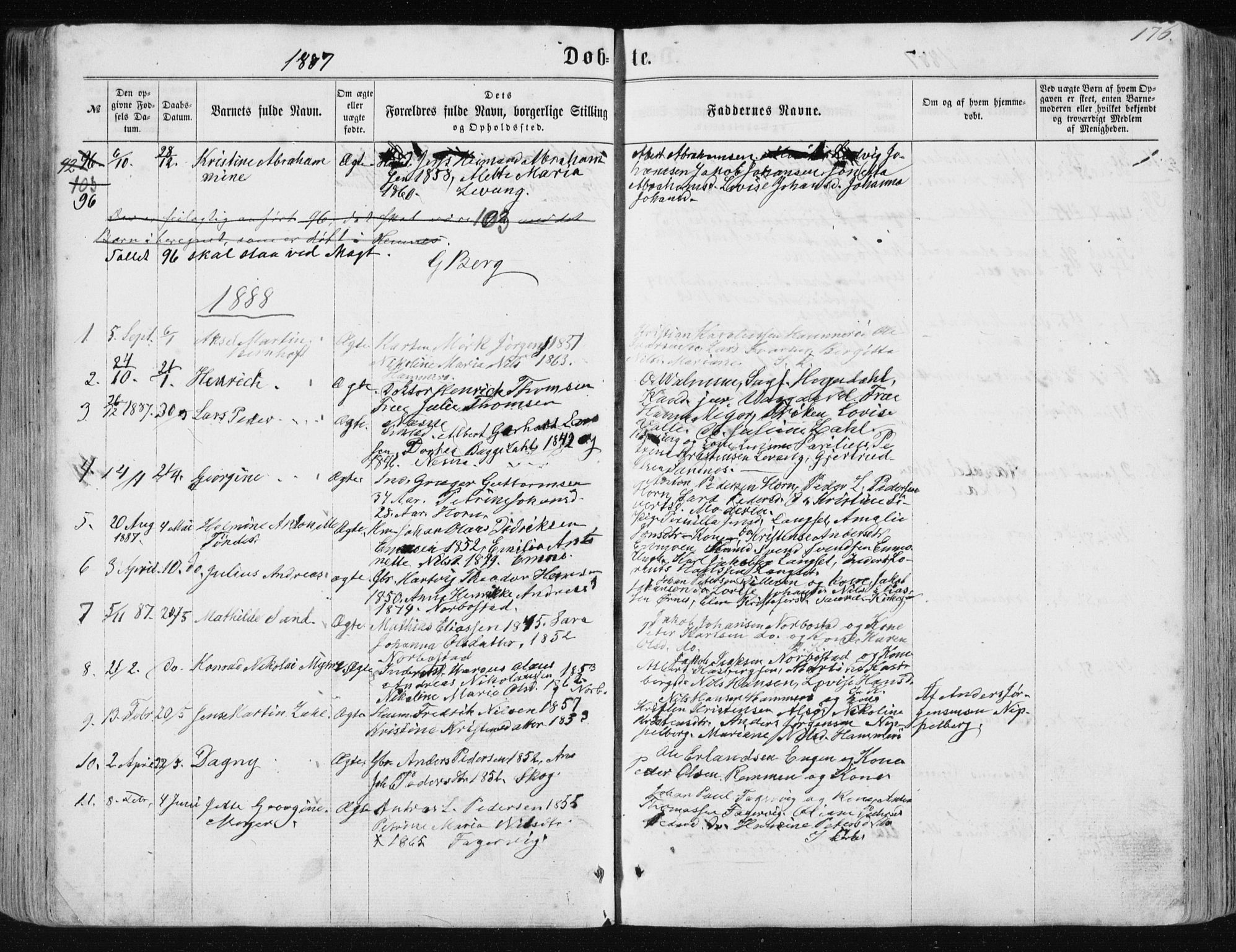 Ministerialprotokoller, klokkerbøker og fødselsregistre - Nordland, SAT/A-1459/838/L0556: Parish register (copy) no. 838C03, 1861-1893, p. 176