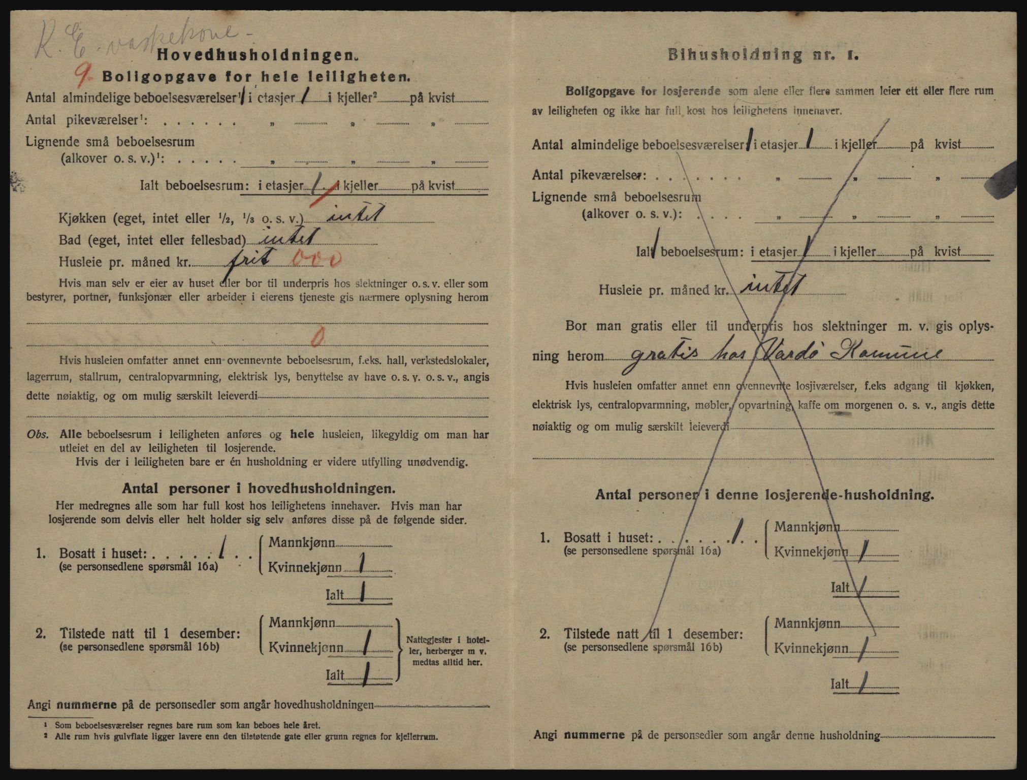 SATØ, 1920 census for Vardø, 1920, p. 1818