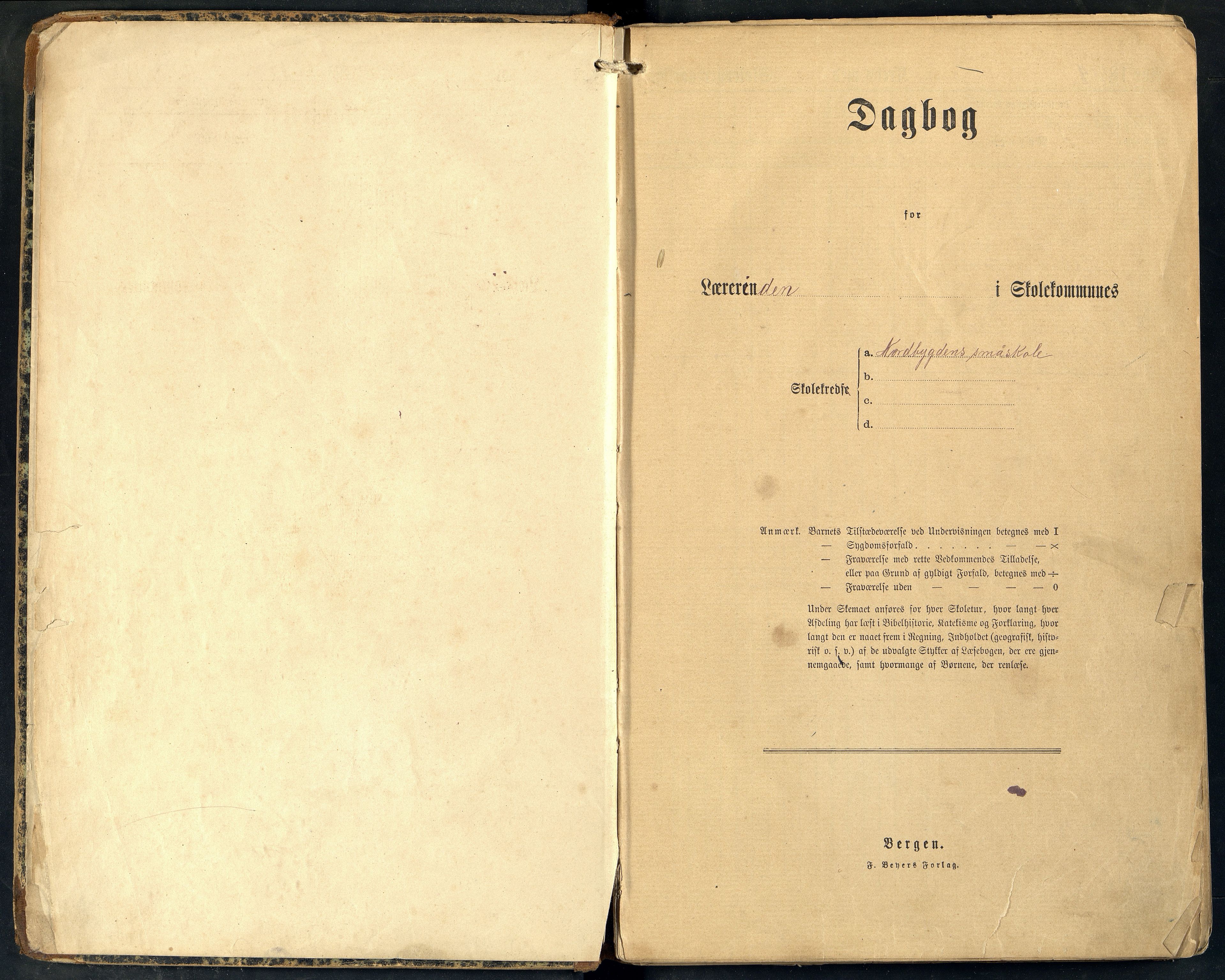 Lista kommune - Nordbygda Skole, ARKSOR/1003LI562/I/L0001: Dagbok (d), 1904-1914