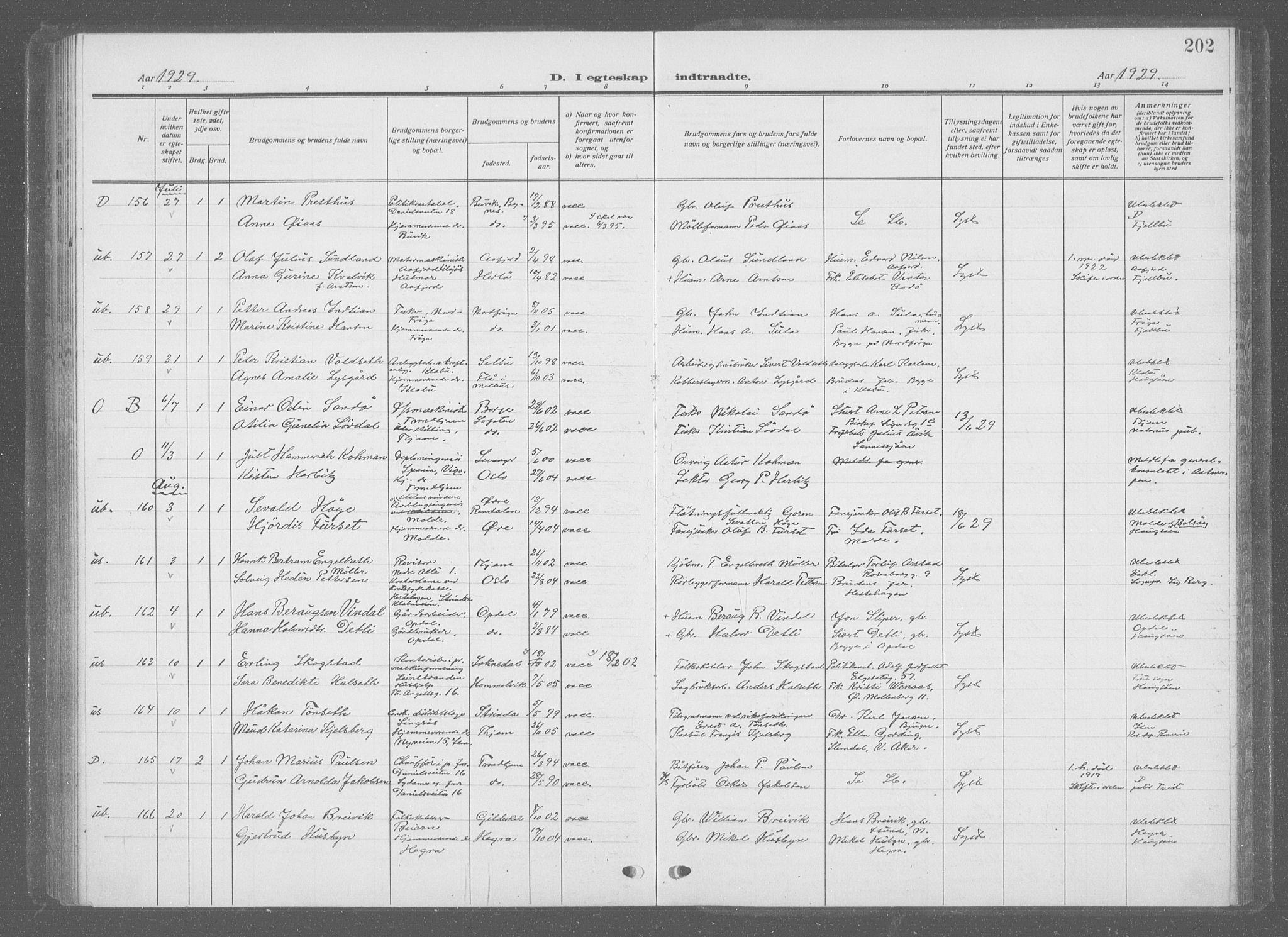 Ministerialprotokoller, klokkerbøker og fødselsregistre - Sør-Trøndelag, AV/SAT-A-1456/601/L0098: Parish register (copy) no. 601C16, 1921-1934, p. 202