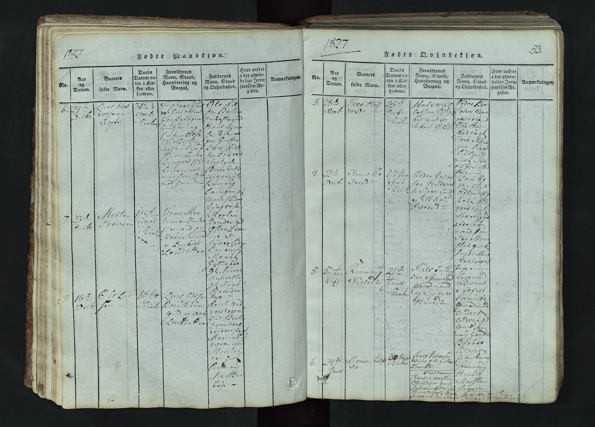 Lom prestekontor, SAH/PREST-070/L/L0002: Parish register (copy) no. 2, 1815-1844, p. 53