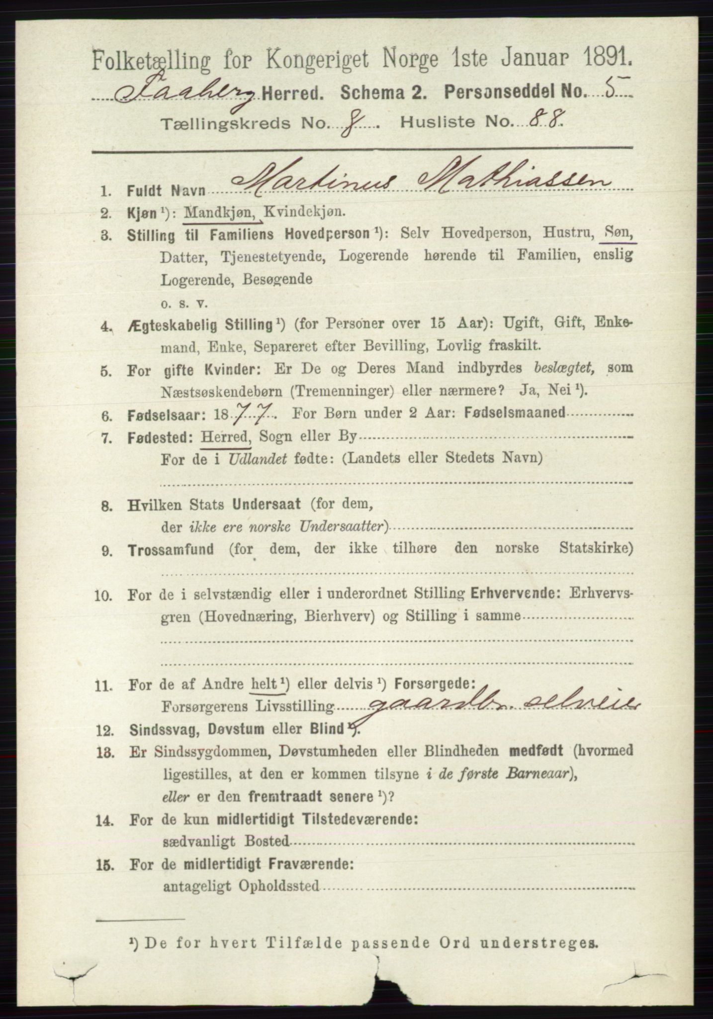 RA, 1891 census for 0524 Fåberg, 1891, p. 3833