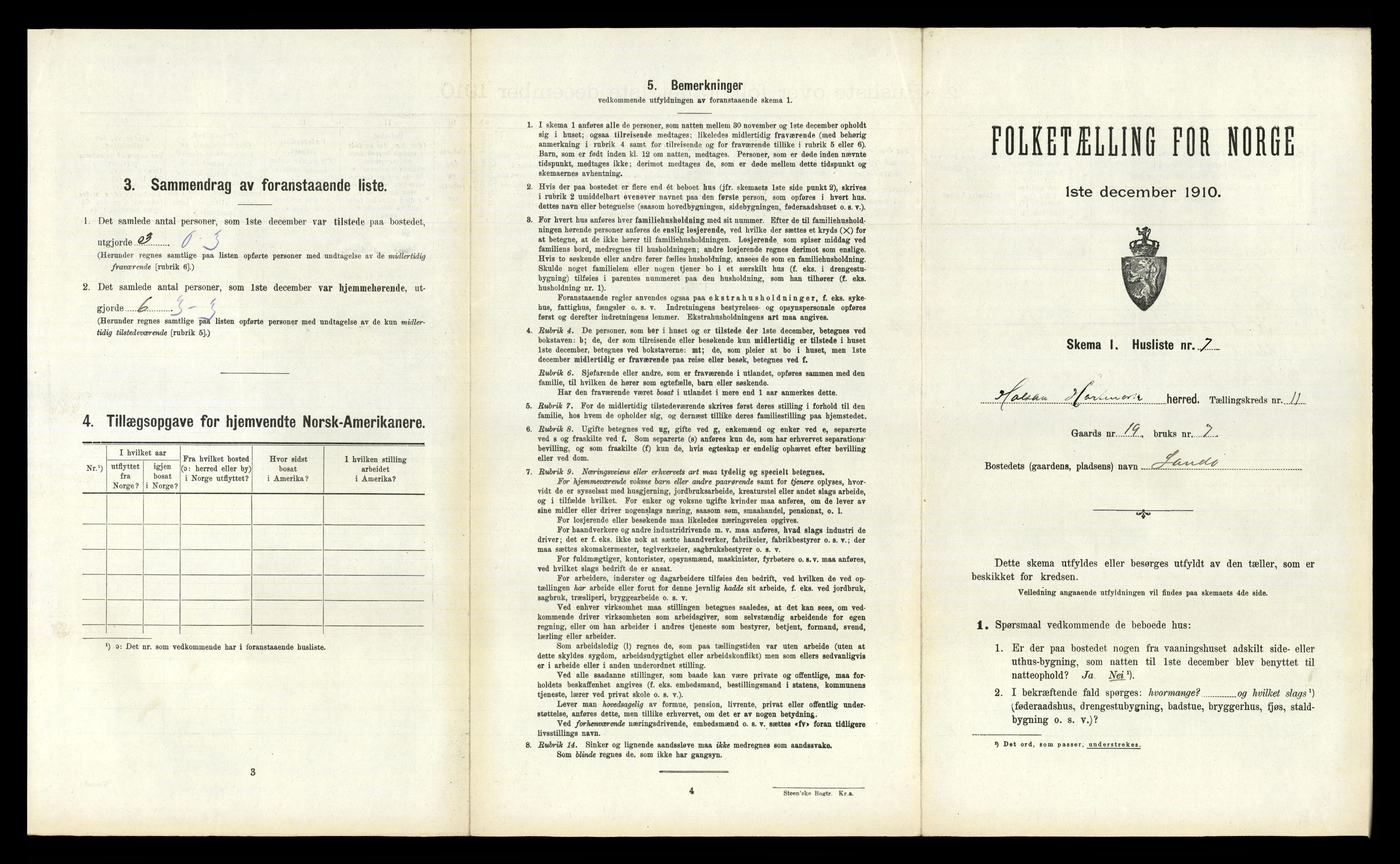 RA, 1910 census for Halse og Harkmark, 1910, p. 1056