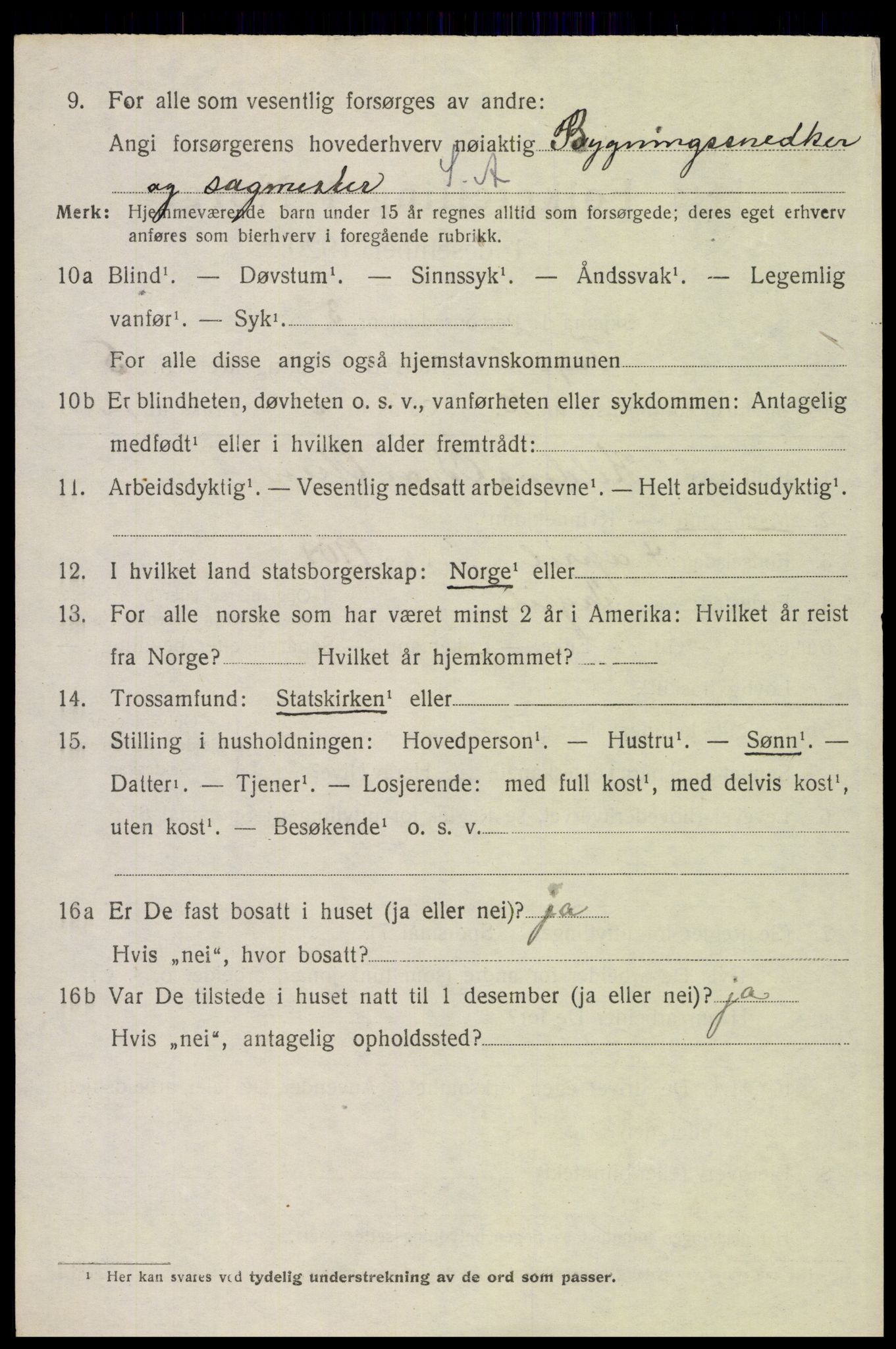 SAH, 1920 census for Trysil, 1920, p. 4412