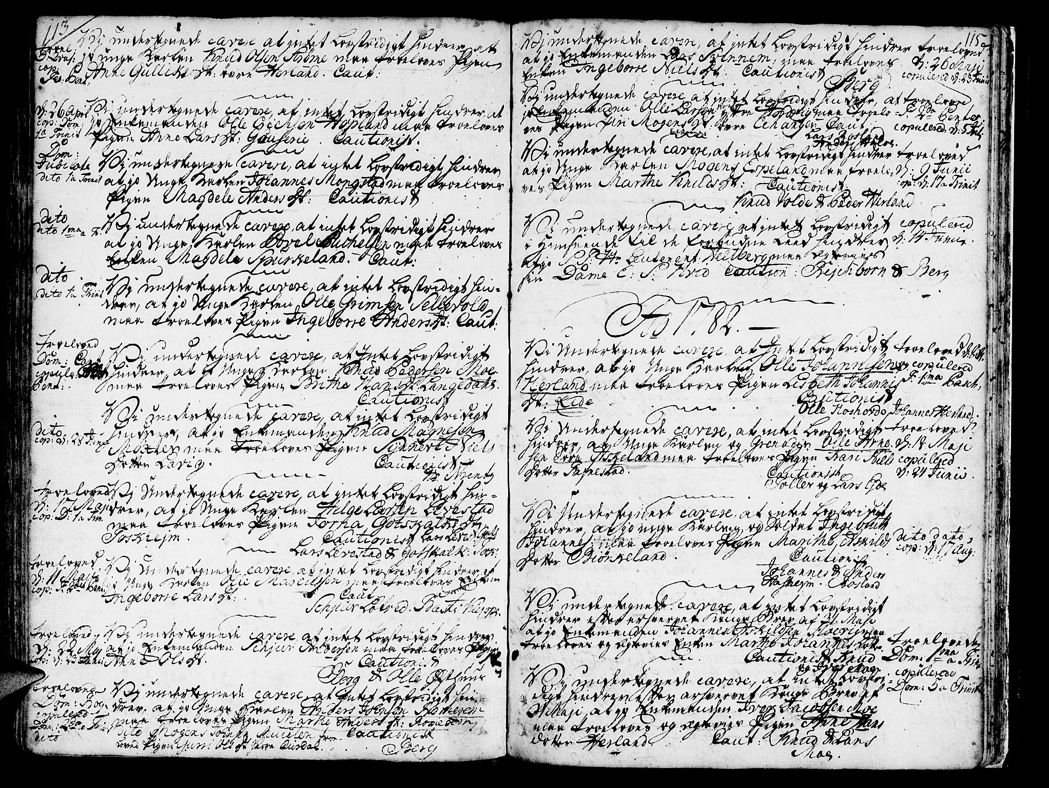 Hosanger sokneprestembete, SAB/A-75801/H/Haa: Parish register (official) no. A 2 /1, 1766-1793, p. 115