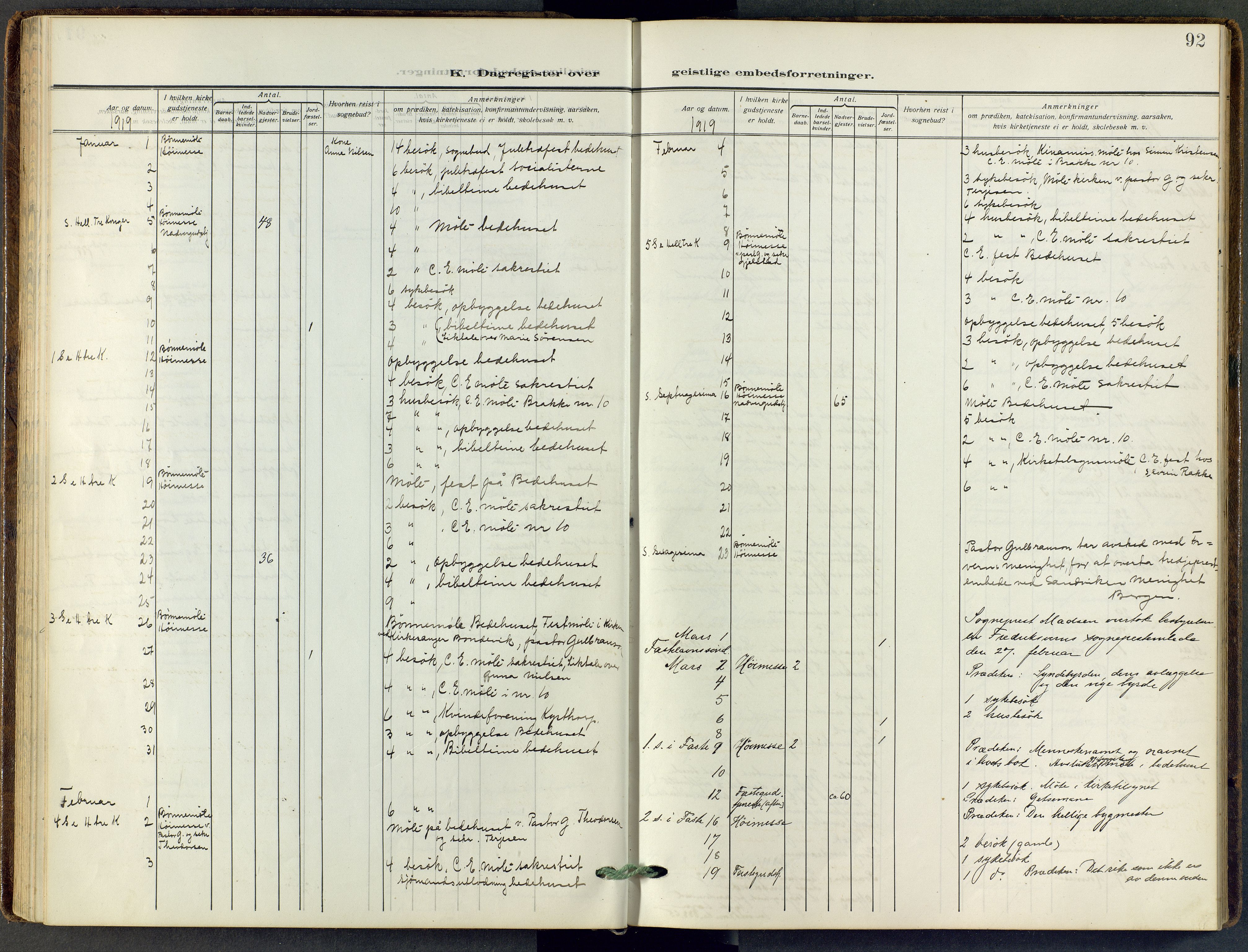 Stavern kirkebøker, AV/SAKO-A-318/F/Fa/L0010: Parish register (official) no. 10, 1916-1967, p. 92