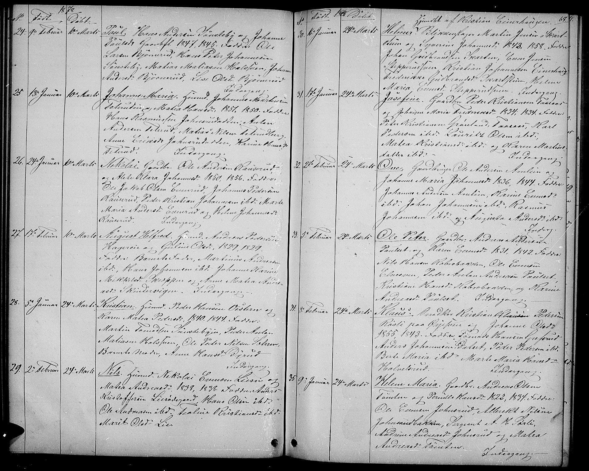Vestre Toten prestekontor, AV/SAH-PREST-108/H/Ha/Hab/L0006: Parish register (copy) no. 6, 1870-1887, p. 68