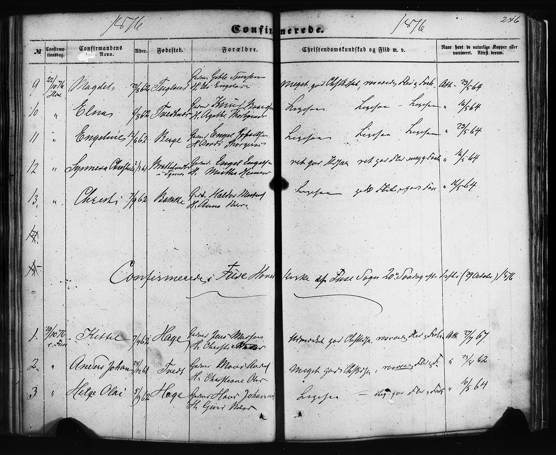 Fusa sokneprestembete, AV/SAB-A-75401/H/Haa: Parish register (official) no. A 1I, 1855-1879, p. 246