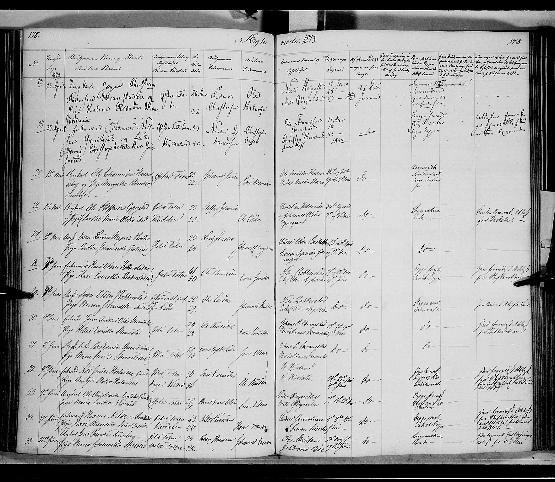 Østre Toten prestekontor, SAH/PREST-104/H/Ha/Haa/L0002: Parish register (official) no. 2, 1840-1847, p. 178