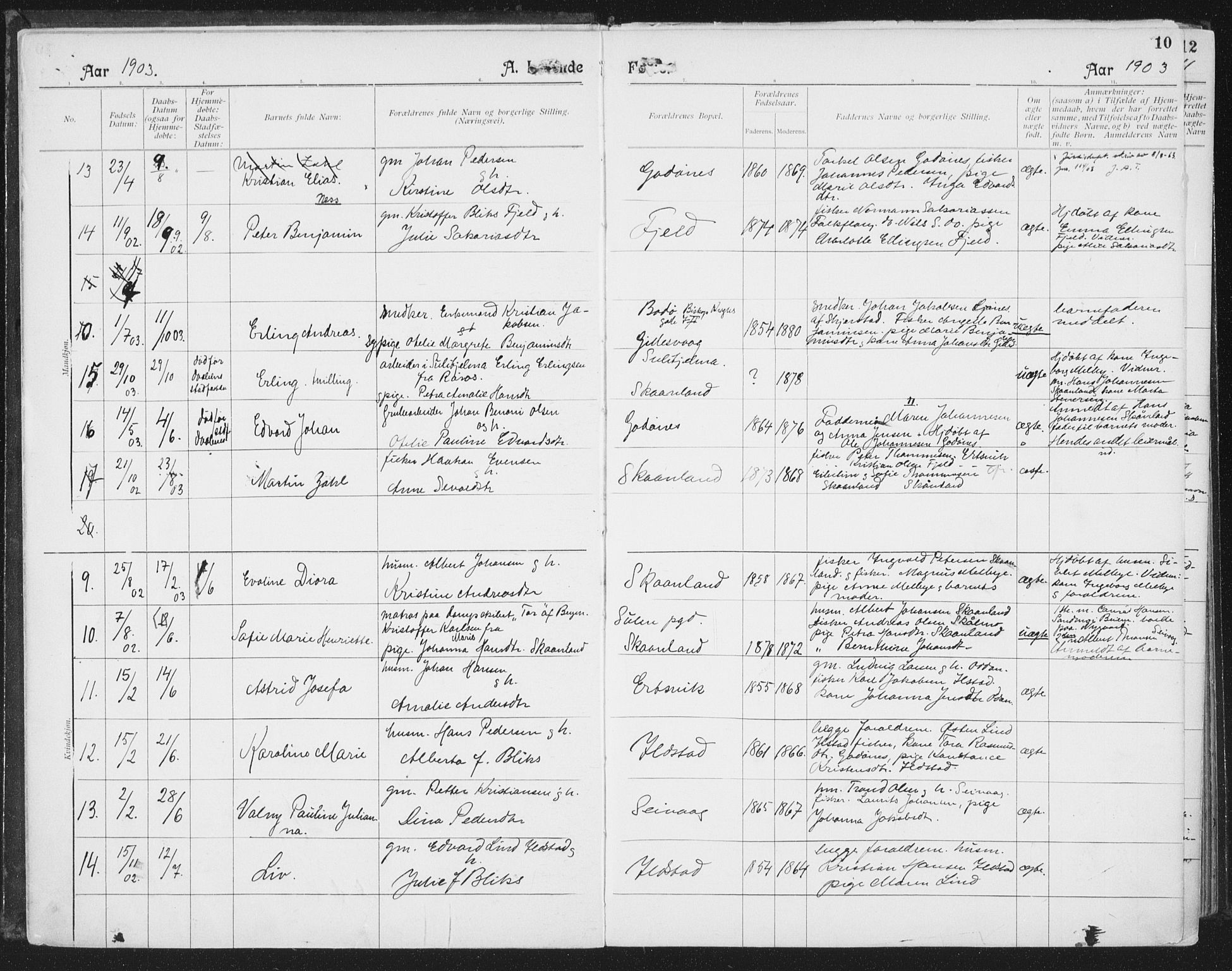 Ministerialprotokoller, klokkerbøker og fødselsregistre - Nordland, SAT/A-1459/804/L0081: Parish register (official) no. 804A02, 1901-1915, p. 10