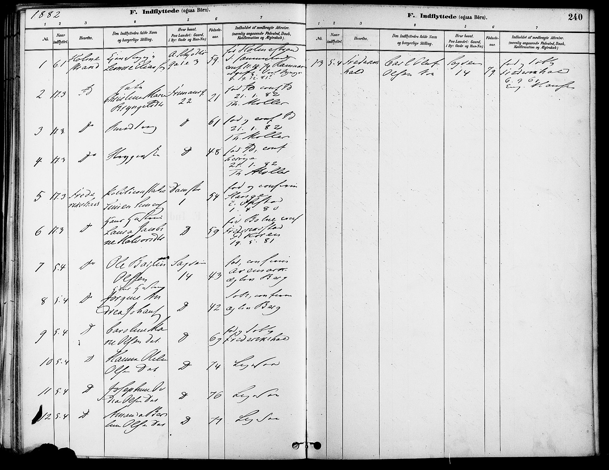 Gamle Aker prestekontor Kirkebøker, SAO/A-10617a/F/L0007: Parish register (official) no. 7, 1882-1890, p. 240