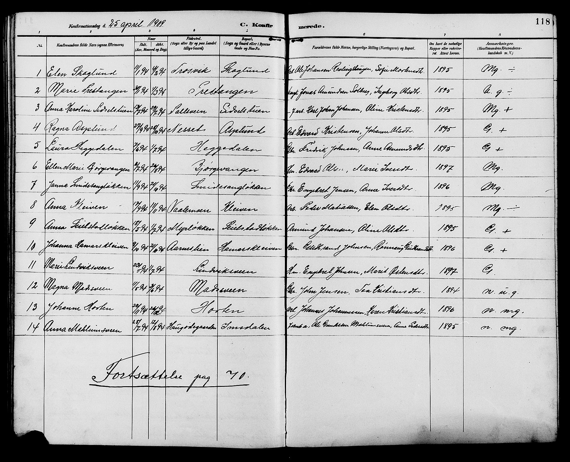 Ringebu prestekontor, AV/SAH-PREST-082/H/Ha/Hab/L0007: Parish register (copy) no. 7, 1890-1910, p. 118