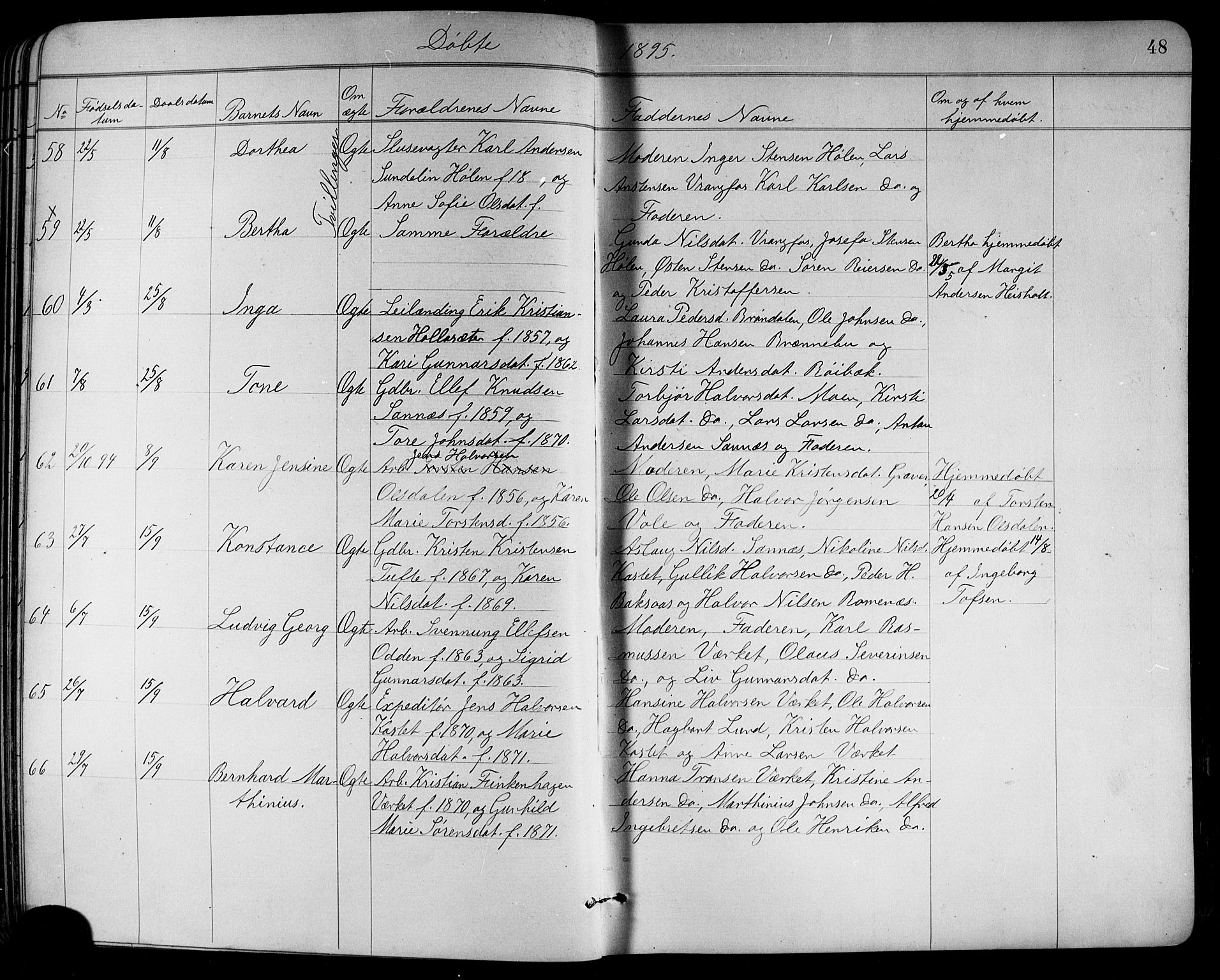 Holla kirkebøker, AV/SAKO-A-272/G/Ga/L0005: Parish register (copy) no. I 5, 1891-1917, p. 48