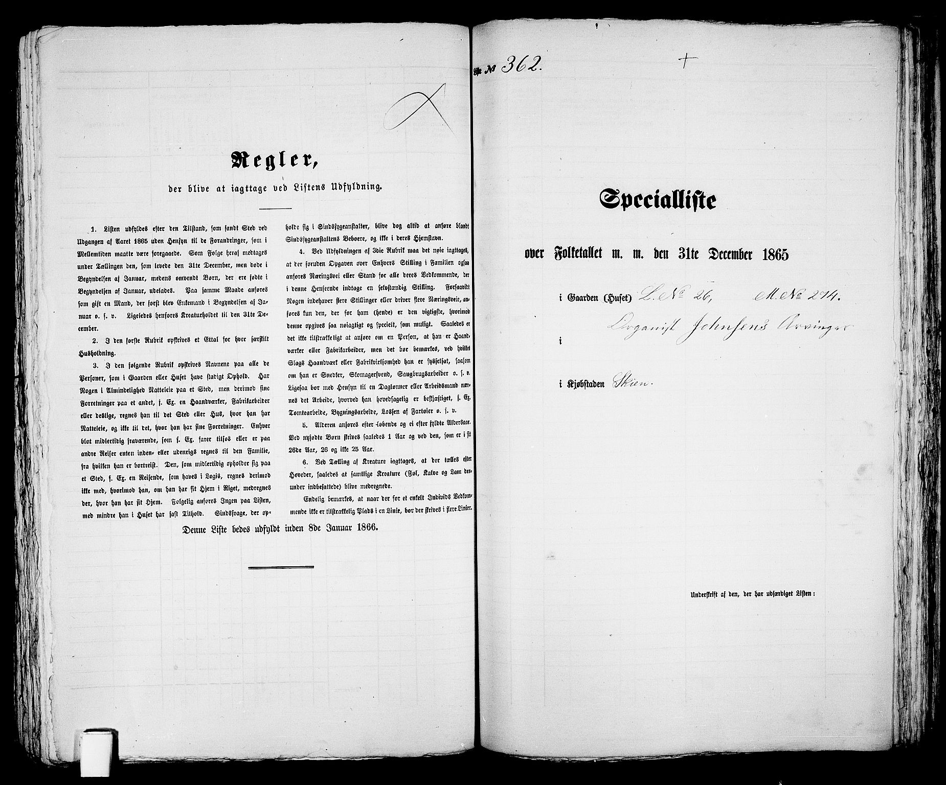 RA, 1865 census for Skien, 1865, p. 740