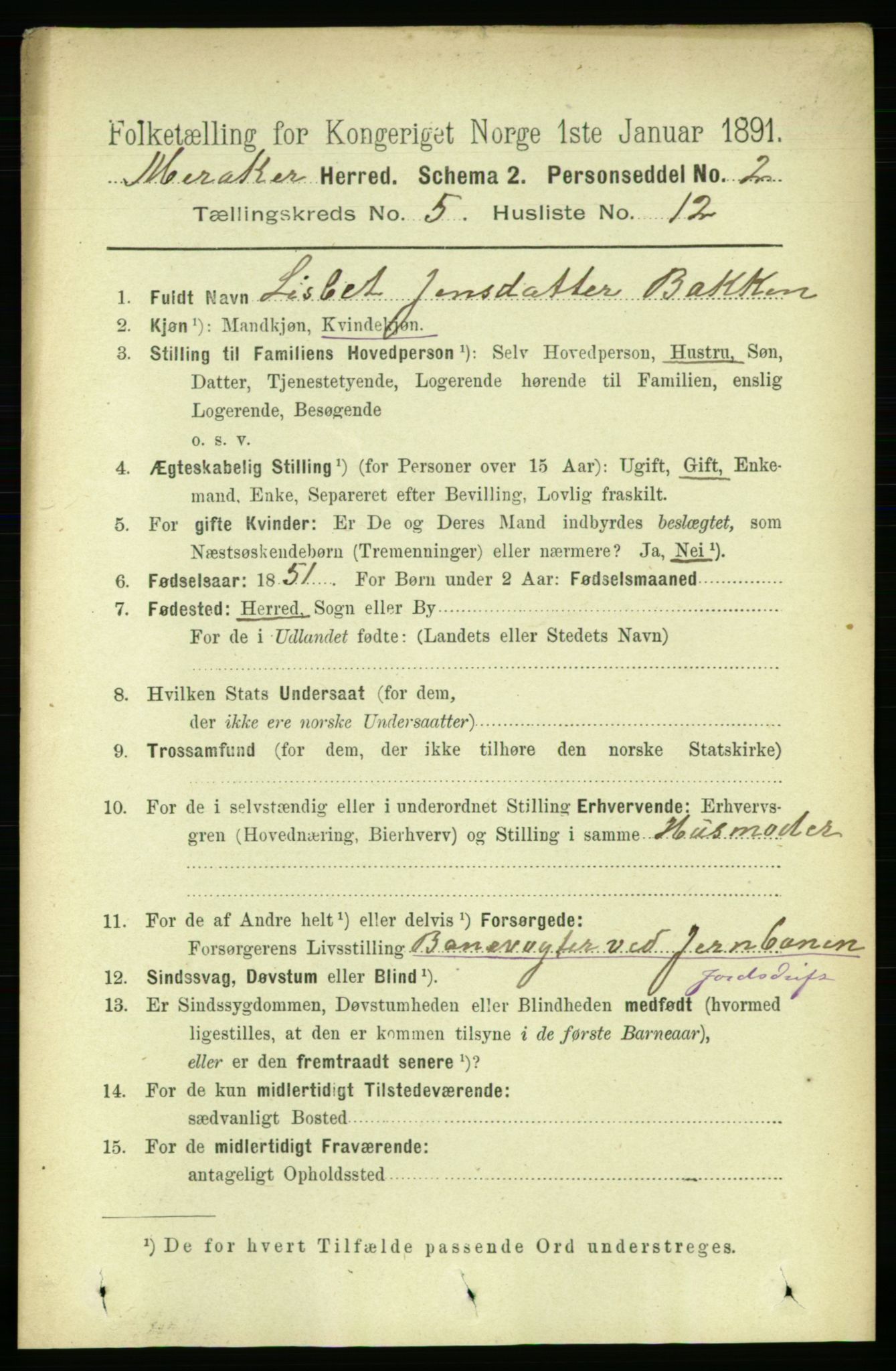 RA, 1891 census for 1711 Meråker, 1891, p. 1941