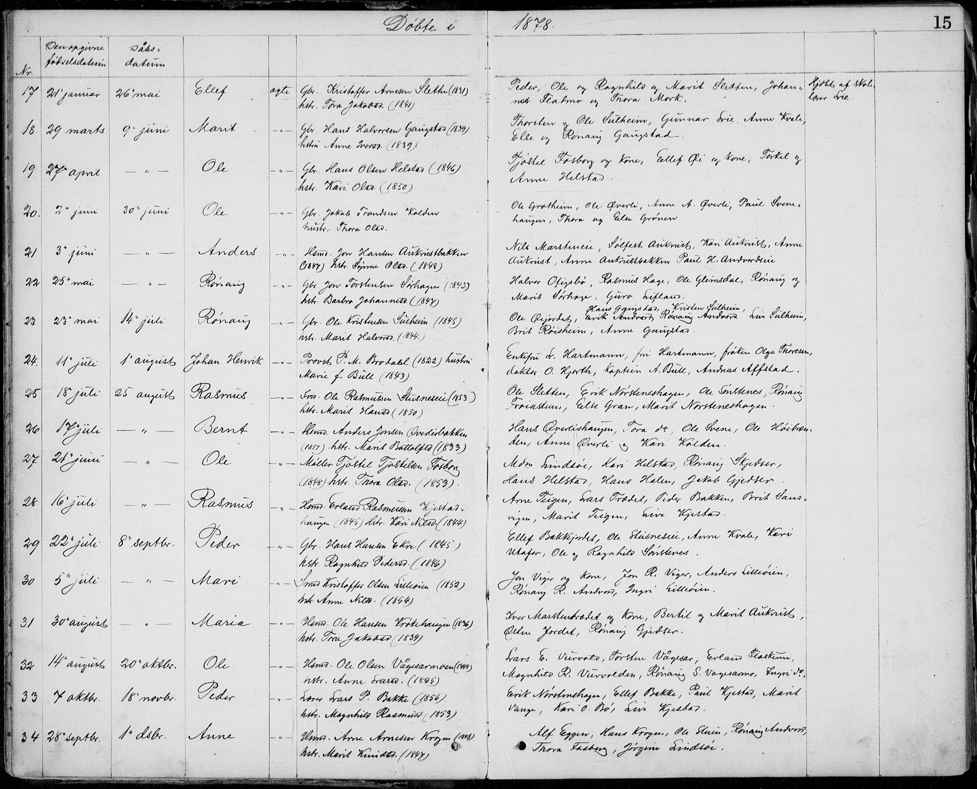 Lom prestekontor, AV/SAH-PREST-070/L/L0013: Parish register (copy) no. 13, 1874-1938, p. 15