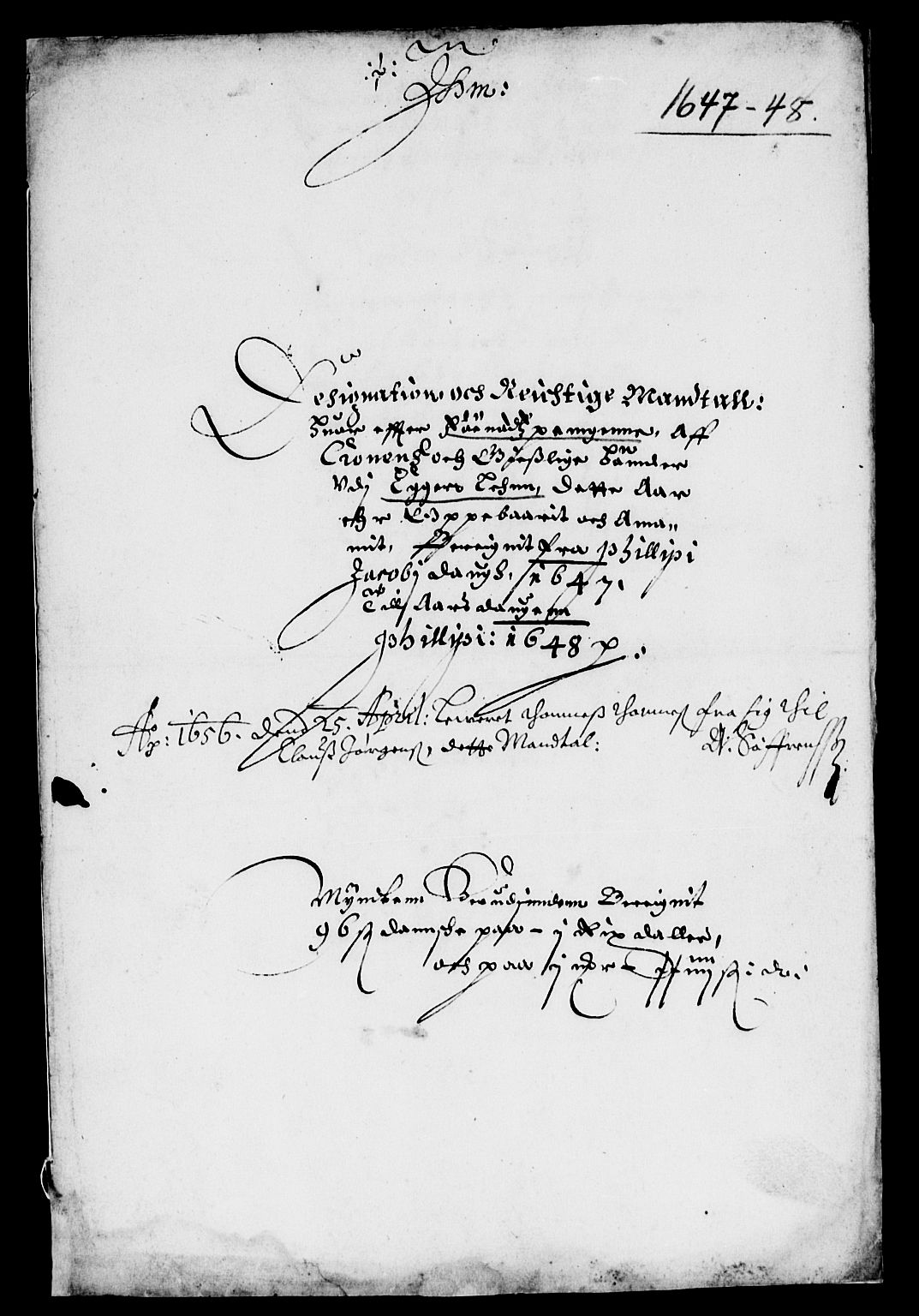 Rentekammeret inntil 1814, Reviderte regnskaper, Lensregnskaper, AV/RA-EA-5023/R/Rb/Rbm/L0008: Eiker len, 1643-1648