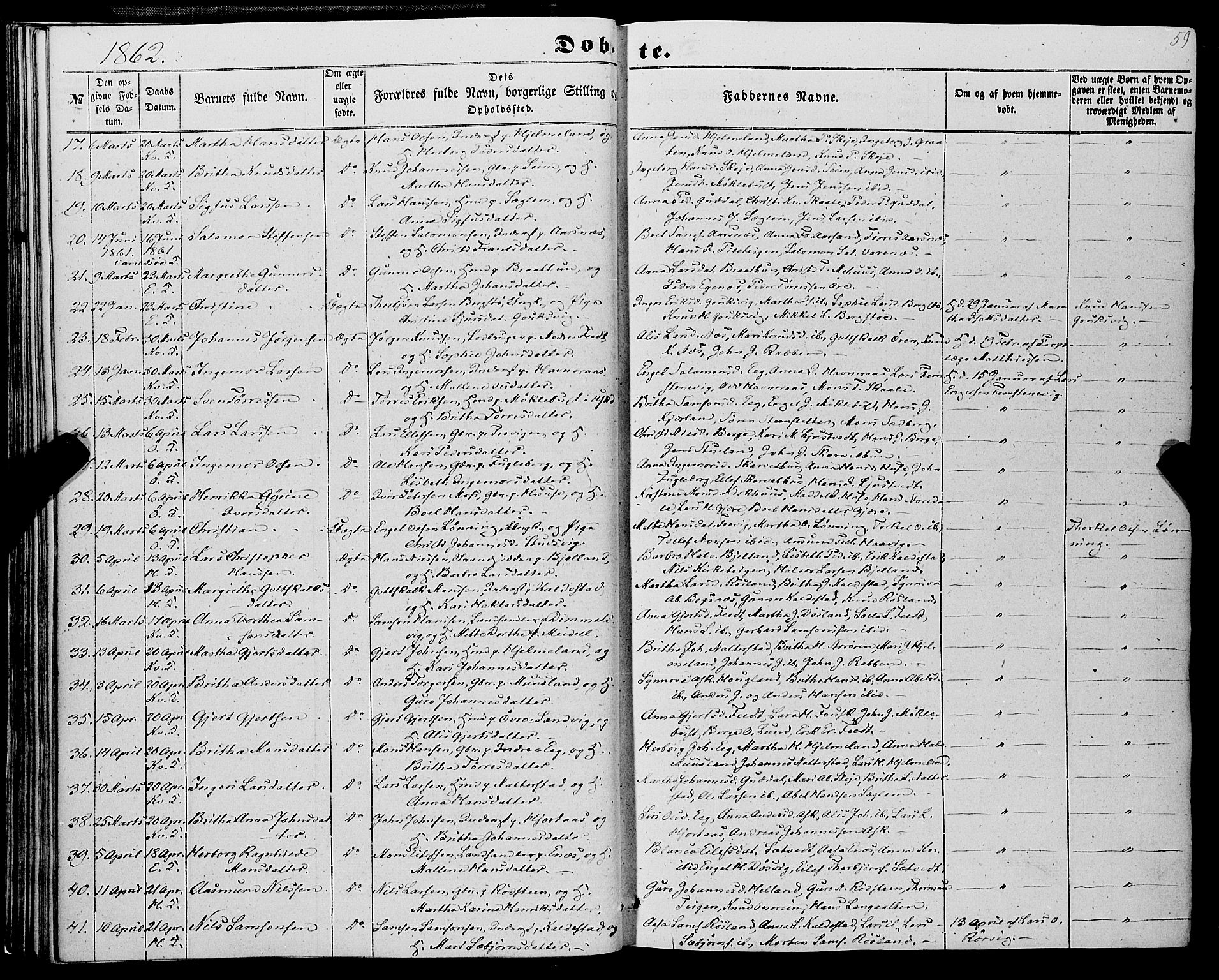 Kvinnherad sokneprestembete, AV/SAB-A-76401/H/Haa: Parish register (official) no. A 8, 1854-1872, p. 59