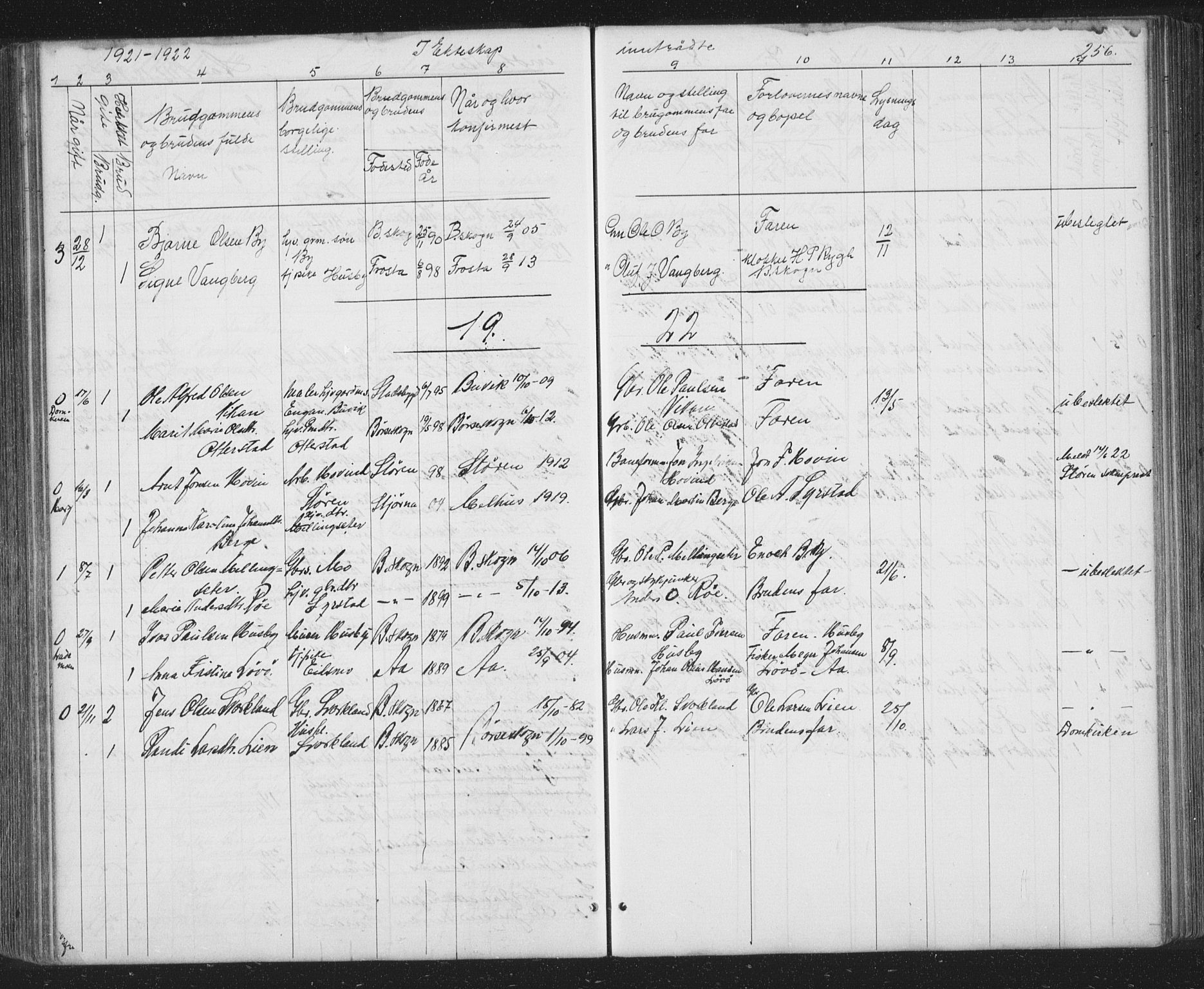 Ministerialprotokoller, klokkerbøker og fødselsregistre - Sør-Trøndelag, SAT/A-1456/667/L0798: Parish register (copy) no. 667C03, 1867-1929, p. 256