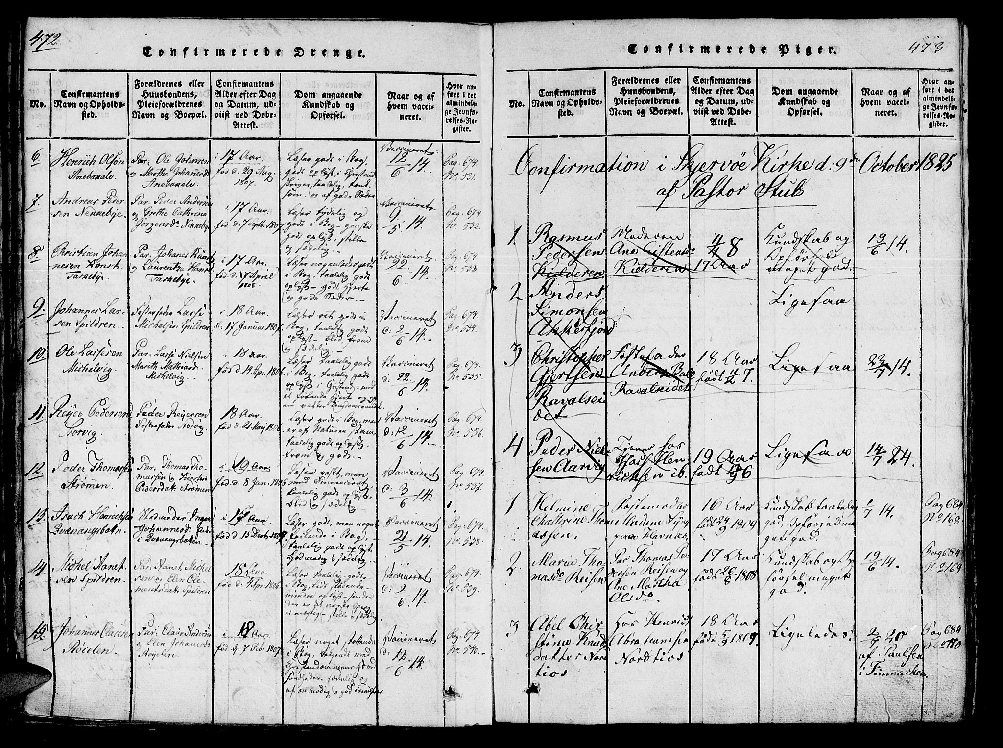 Skjervøy sokneprestkontor, SATØ/S-1300/H/Ha/Haa/L0004kirke: Parish register (official) no. 4, 1820-1838, p. 472-473