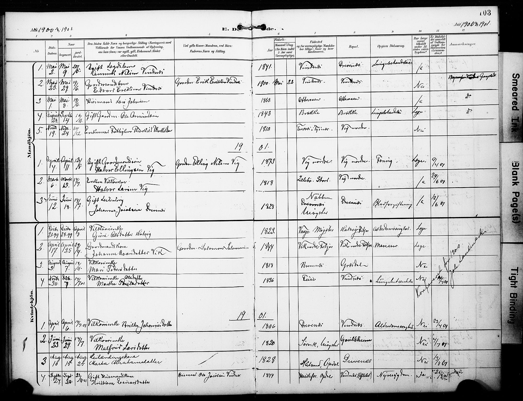 Fitjar sokneprestembete, AV/SAB-A-99926: Parish register (copy) no. C 1, 1900-1928, p. 103