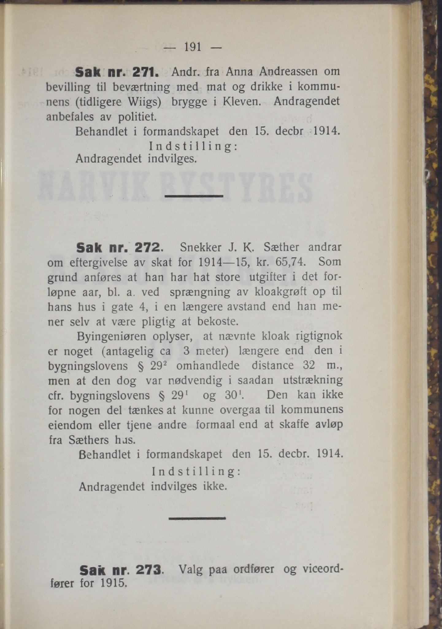 Narvik kommune. Formannskap , AIN/K-18050.150/A/Ab/L0004: Møtebok, 1914