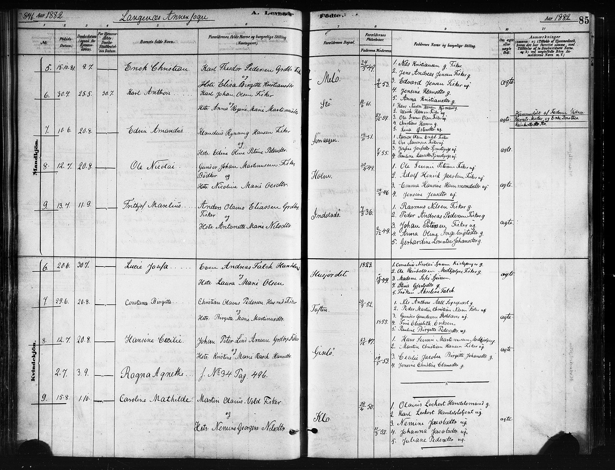 Ministerialprotokoller, klokkerbøker og fødselsregistre - Nordland, SAT/A-1459/893/L1335: Parish register (official) no. 893A08 /2, 1878-1884, p. 85