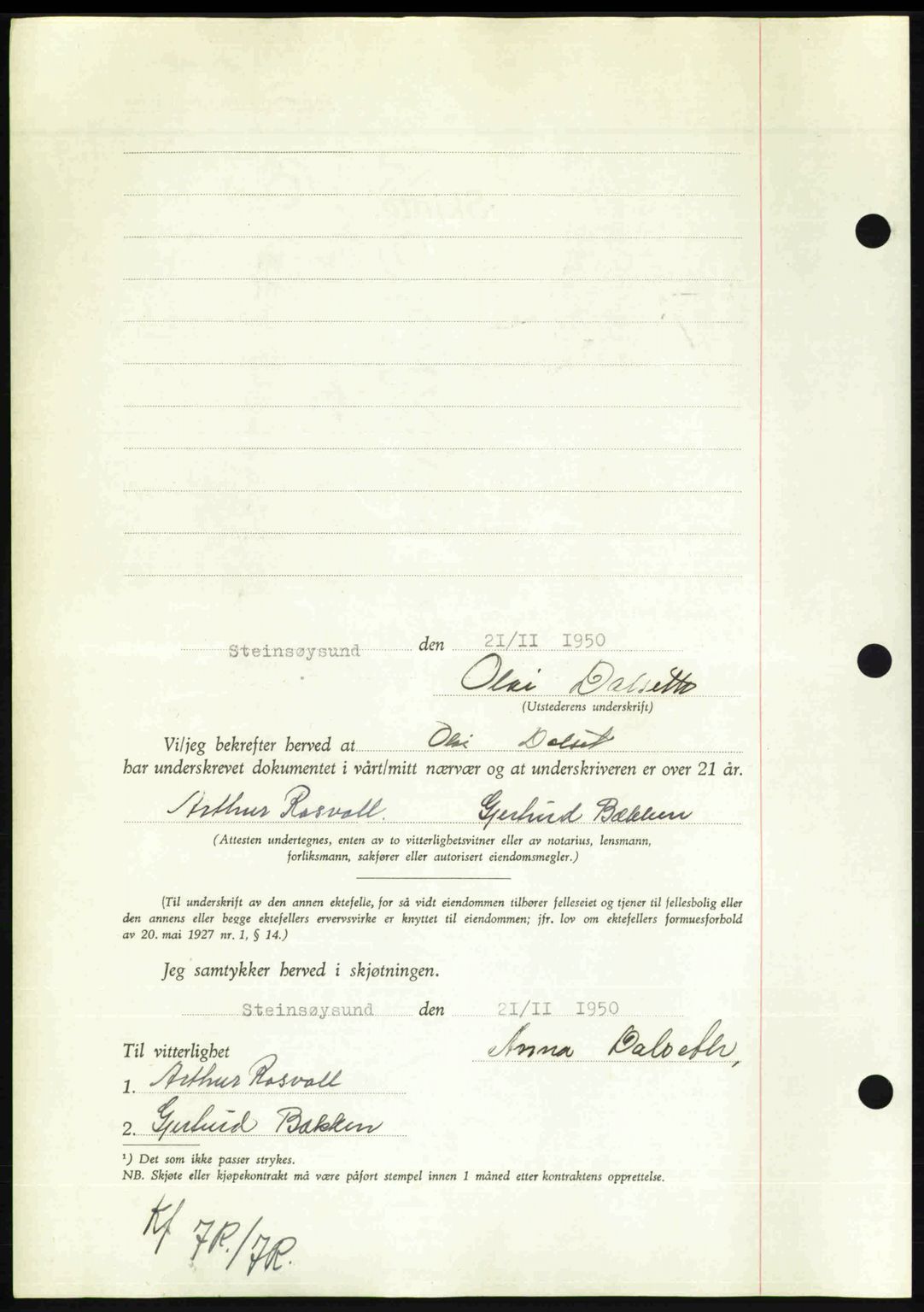 Nordmøre sorenskriveri, AV/SAT-A-4132/1/2/2Ca: Mortgage book no. A116, 1950-1950, Diary no: : 3696/1950