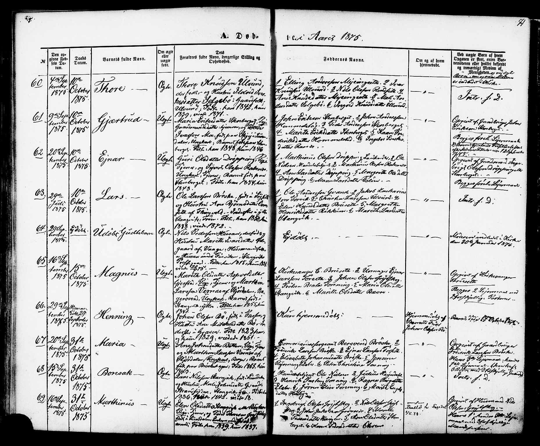 Ministerialprotokoller, klokkerbøker og fødselsregistre - Møre og Romsdal, AV/SAT-A-1454/592/L1027: Parish register (official) no. 592A05, 1865-1878, p. 71