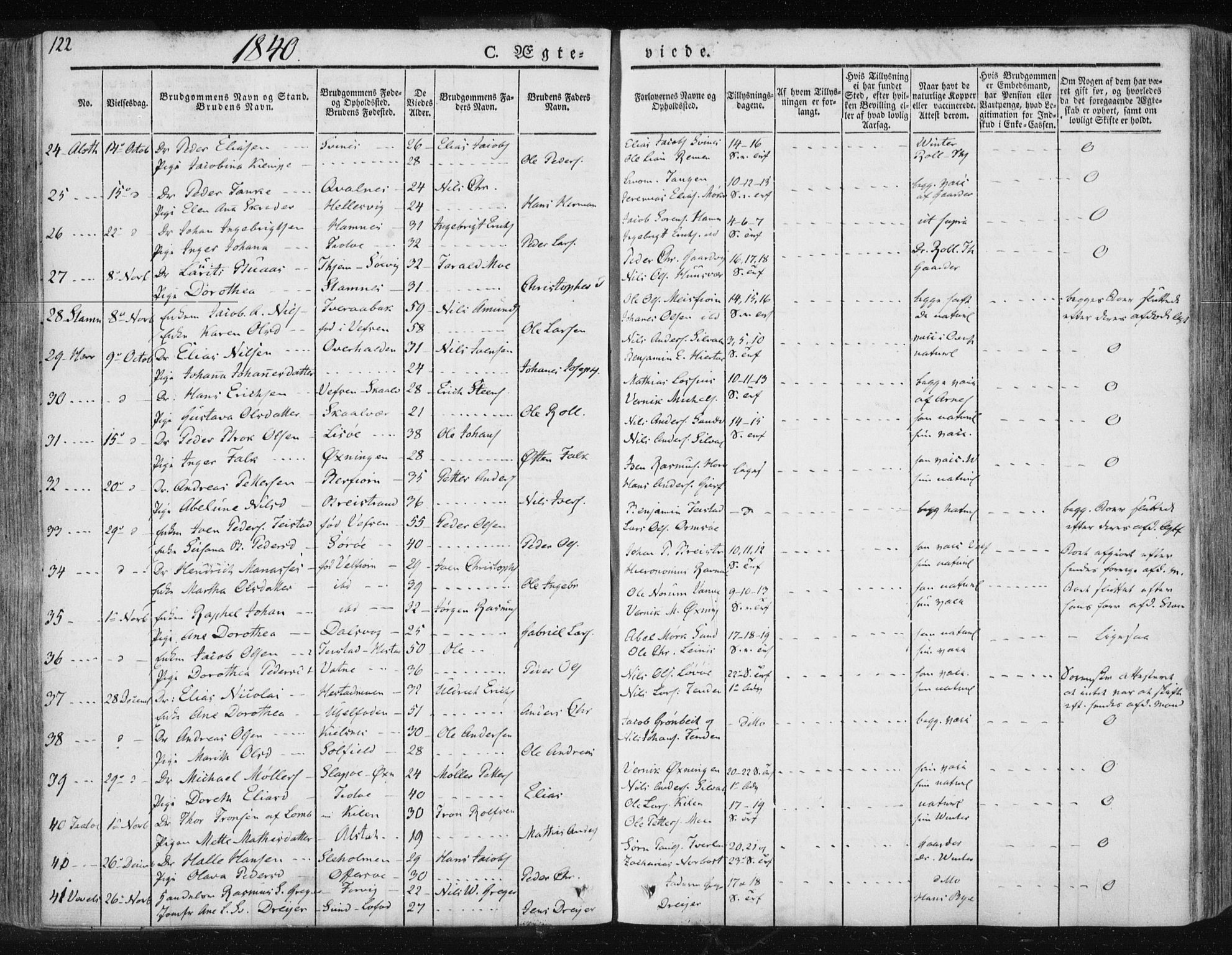 Ministerialprotokoller, klokkerbøker og fødselsregistre - Nordland, SAT/A-1459/830/L0447: Parish register (official) no. 830A11, 1831-1854, p. 122