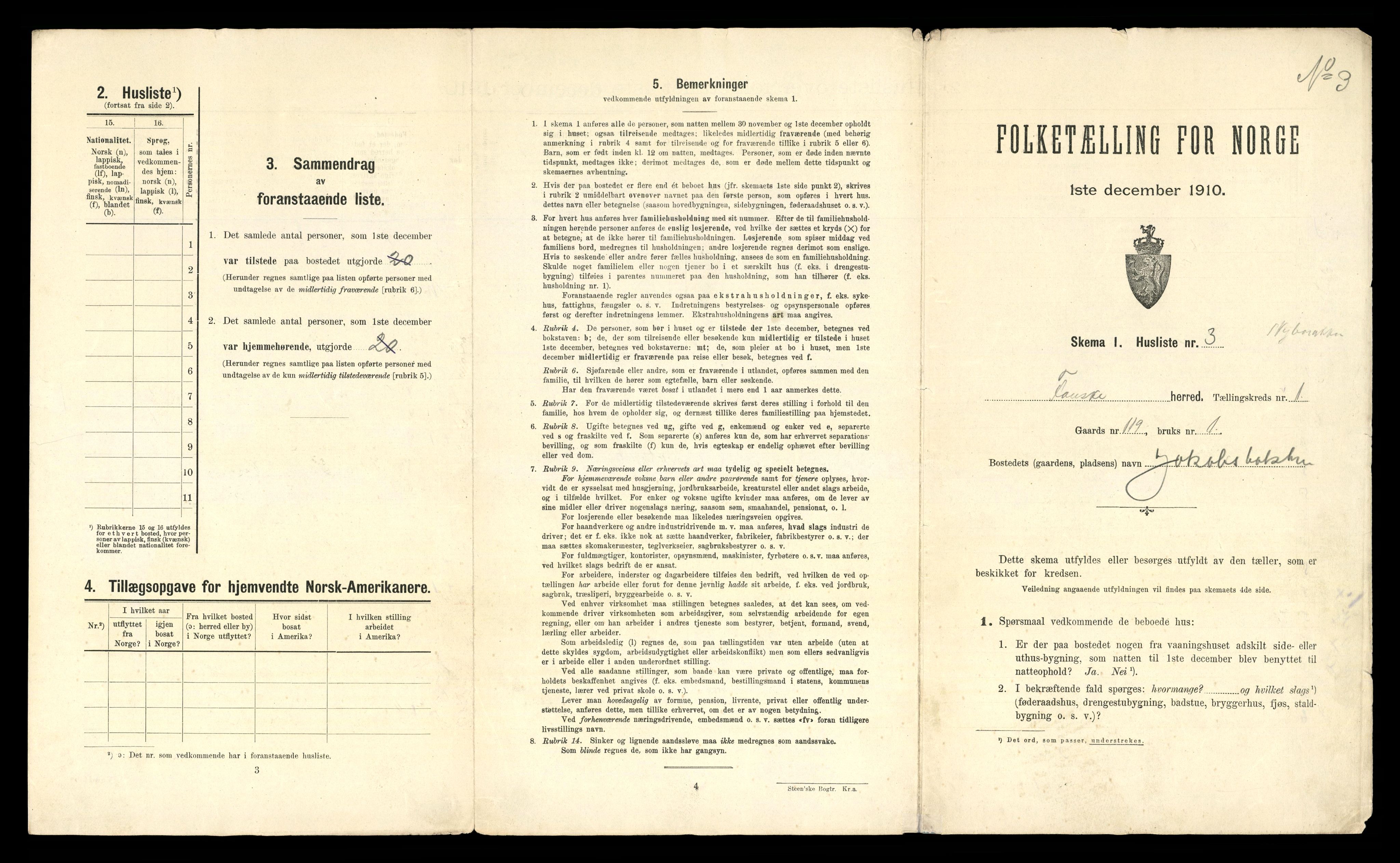 RA, 1910 census for Fauske, 1910, p. 88