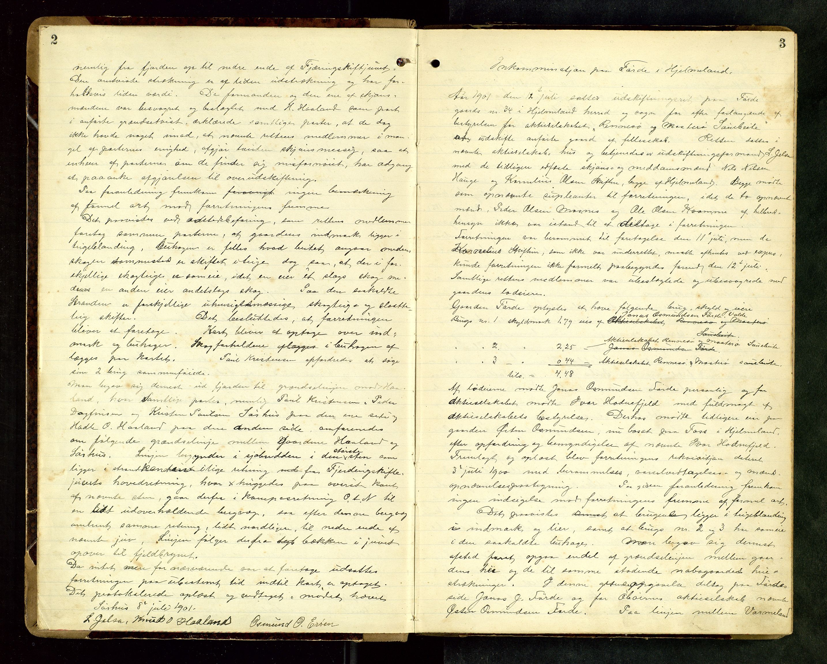 Rogaland jordskifterett, AV/SAST-A-102426/Oa/L0059: Forhandlingsprotokoll, 1901-1903, p. 2-3