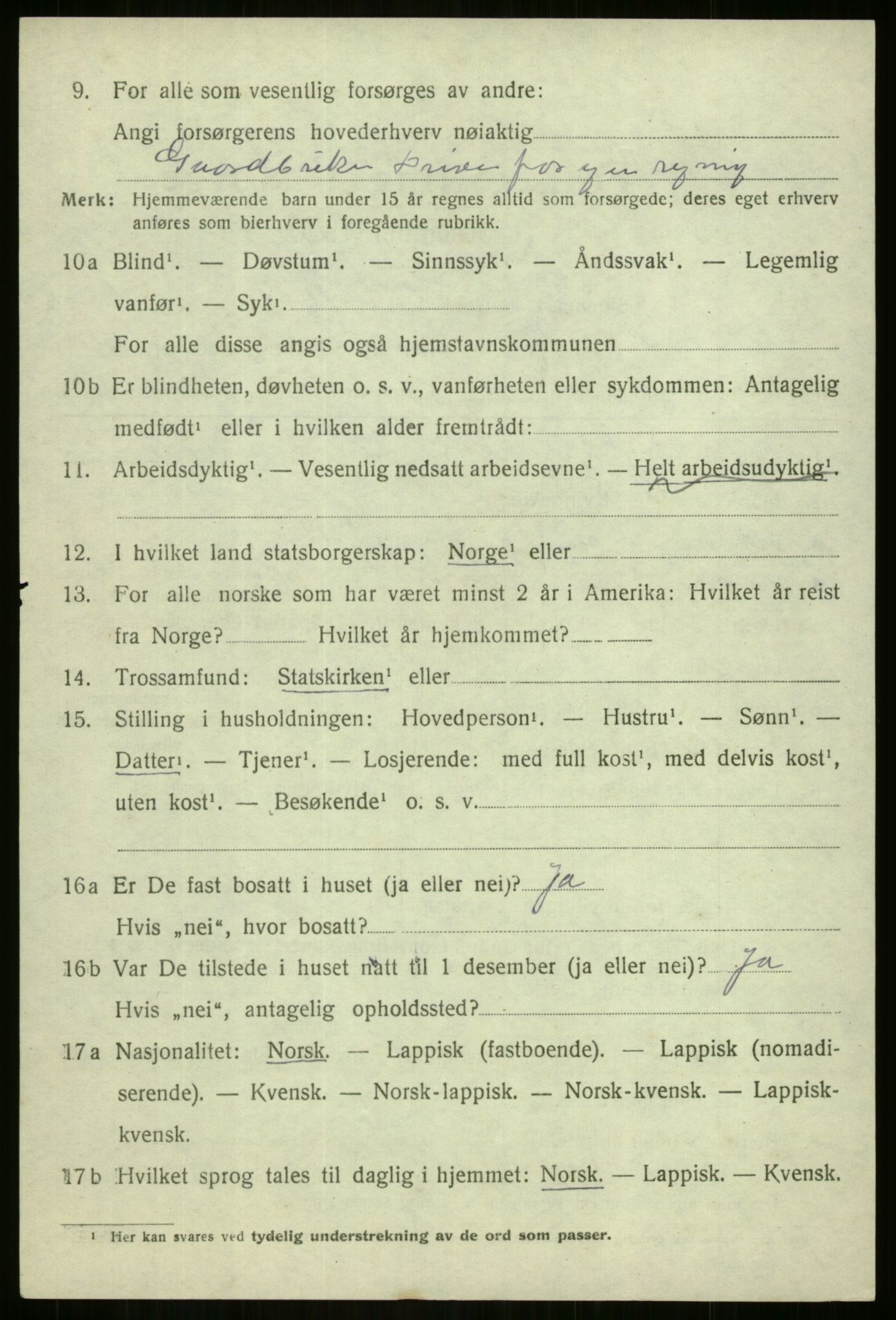 SATØ, 1920 census for Sørreisa, 1920, p. 4609