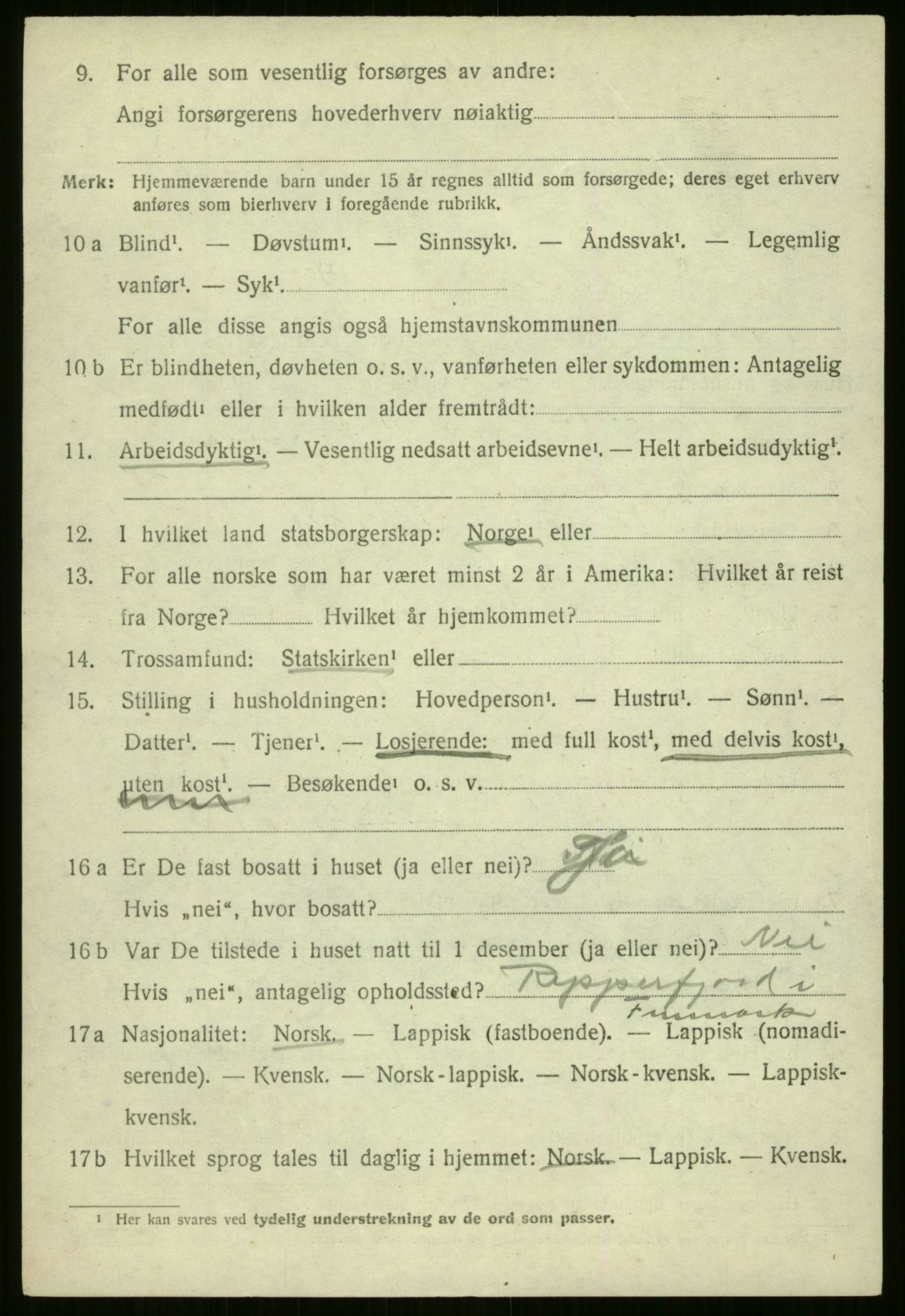 SATØ, 1920 census for Nordreisa, 1920, p. 632