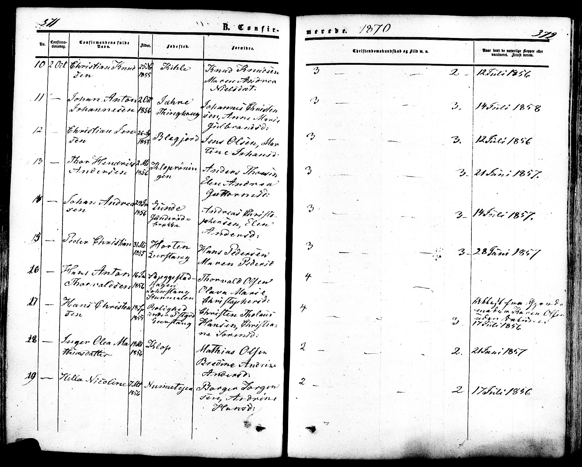 Ramnes kirkebøker, AV/SAKO-A-314/F/Fa/L0006: Parish register (official) no. I 6, 1862-1877, p. 371-372