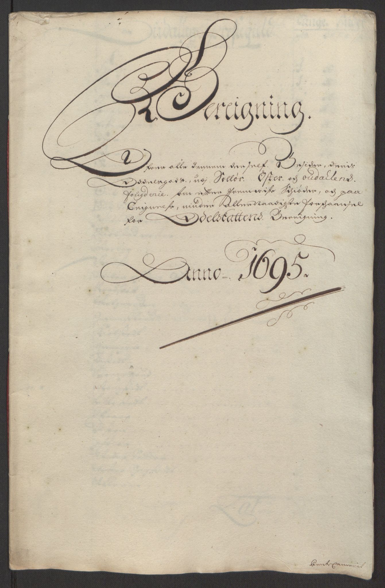 Rentekammeret inntil 1814, Reviderte regnskaper, Fogderegnskap, RA/EA-4092/R13/L0833: Fogderegnskap Solør, Odal og Østerdal, 1695, p. 294