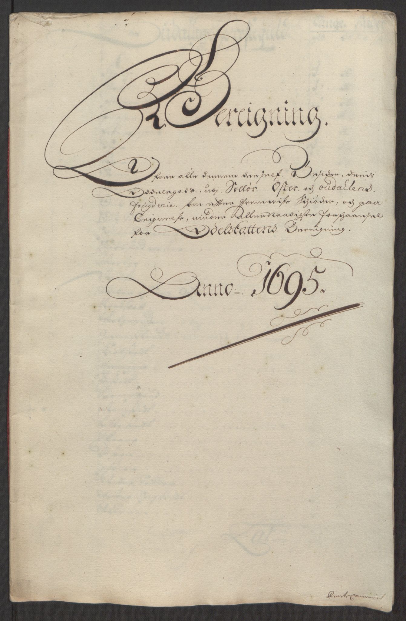 Rentekammeret inntil 1814, Reviderte regnskaper, Fogderegnskap, AV/RA-EA-4092/R13/L0833: Fogderegnskap Solør, Odal og Østerdal, 1695, p. 294