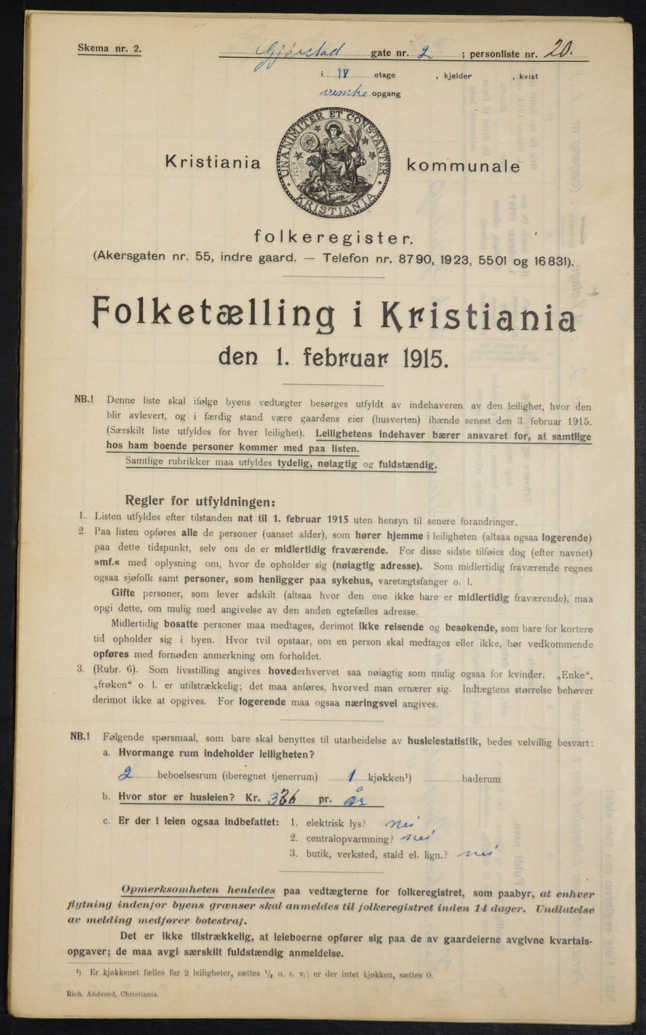OBA, Municipal Census 1915 for Kristiania, 1915, p. 28945