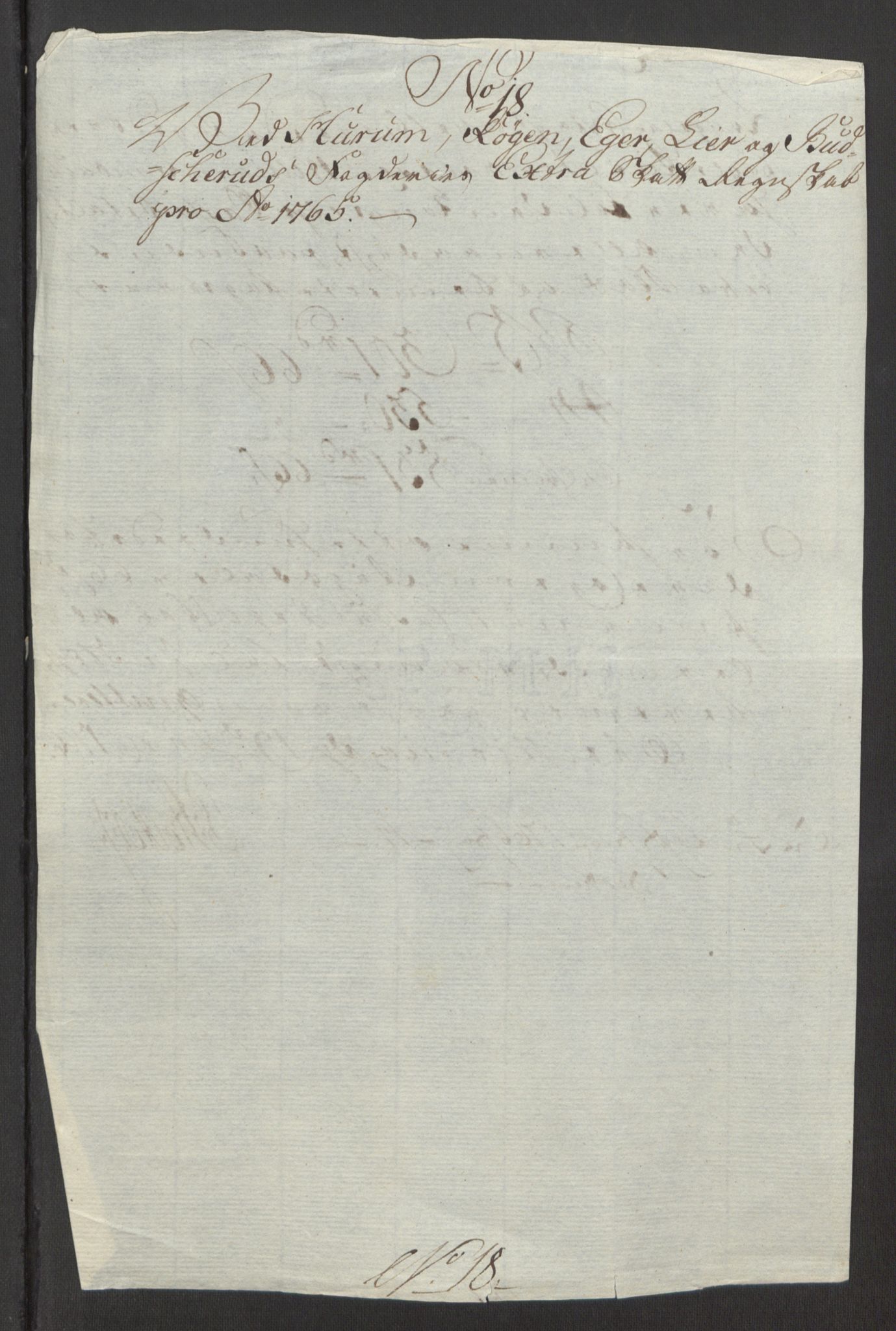 Rentekammeret inntil 1814, Reviderte regnskaper, Fogderegnskap, RA/EA-4092/R31/L1834: Ekstraskatten Hurum, Røyken, Eiker, Lier og Buskerud, 1765, p. 474