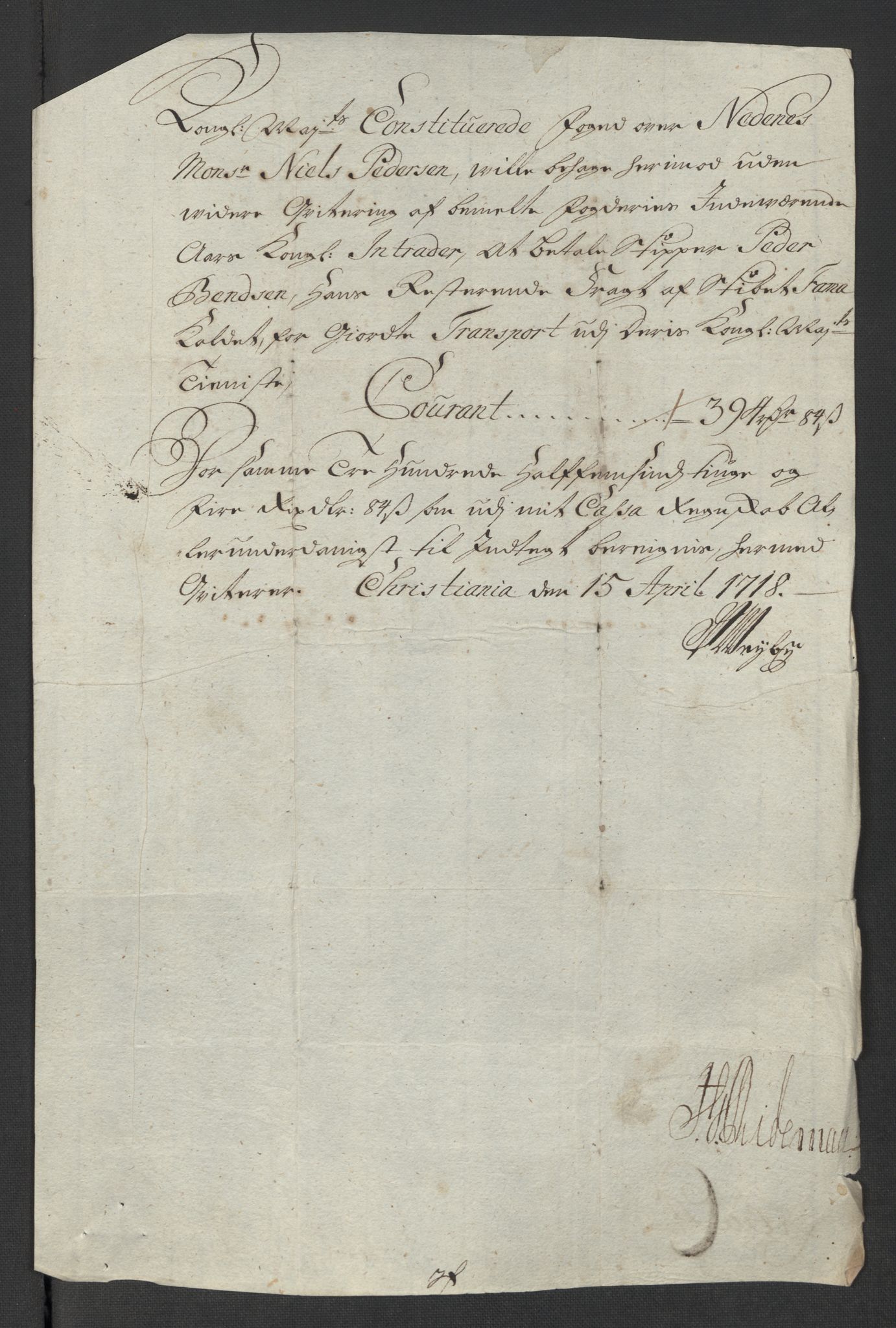 Rentekammeret inntil 1814, Reviderte regnskaper, Fogderegnskap, AV/RA-EA-4092/R39/L2327: Fogderegnskap Nedenes, 1718, p. 268