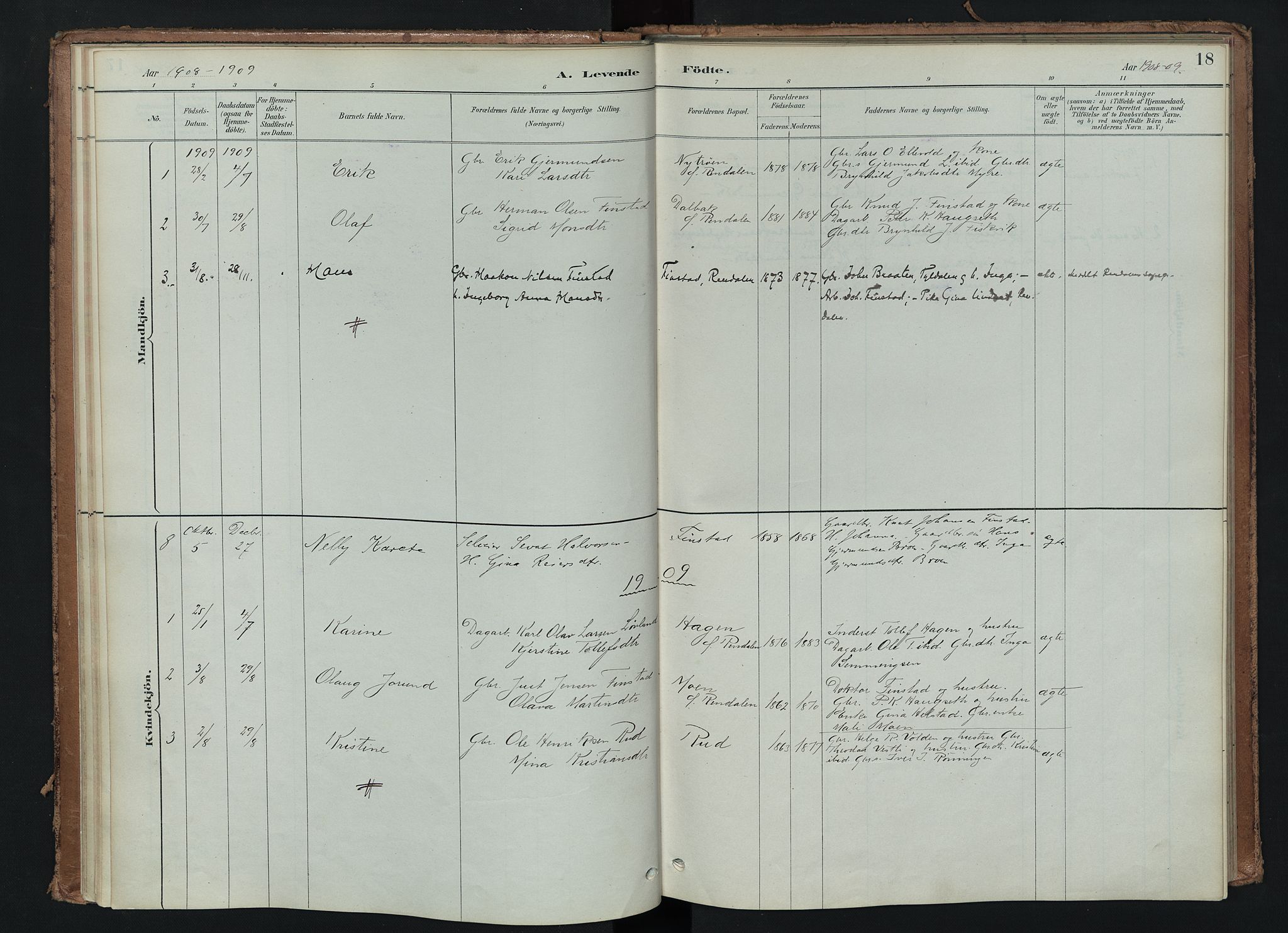 Tynset prestekontor, SAH/PREST-058/H/Ha/Haa/L0024: Parish register (official) no. 24, 1885-1916, p. 18