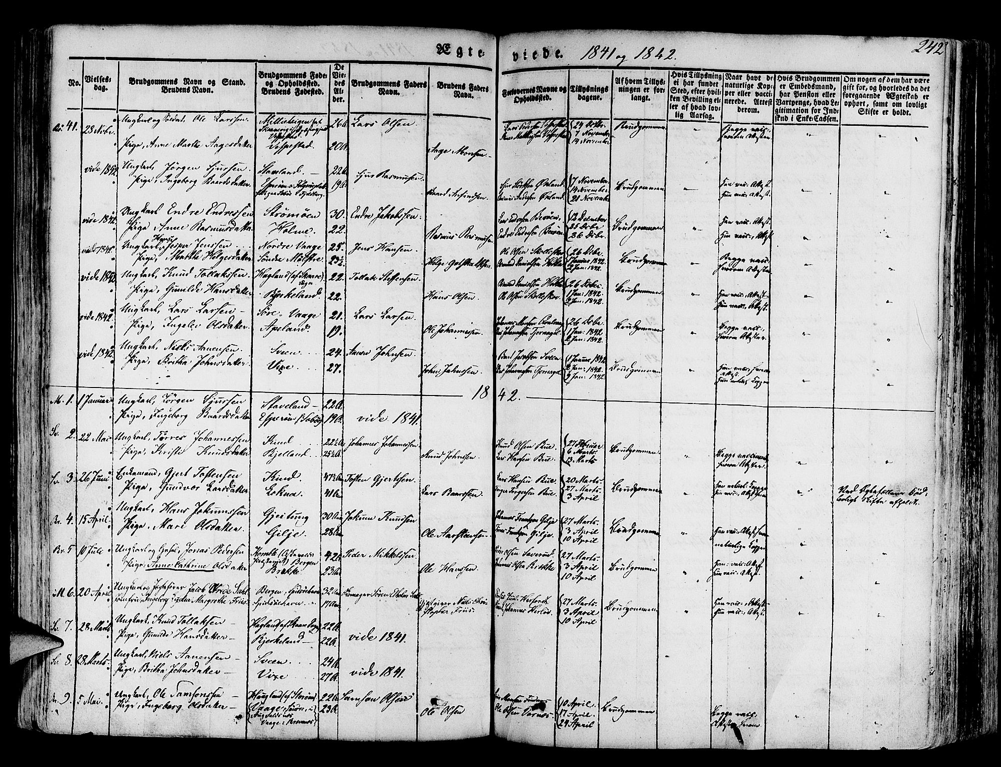 Finnås sokneprestembete, SAB/A-99925/H/Ha/Haa/Haaa/L0006: Parish register (official) no. A 6, 1836-1850, p. 242
