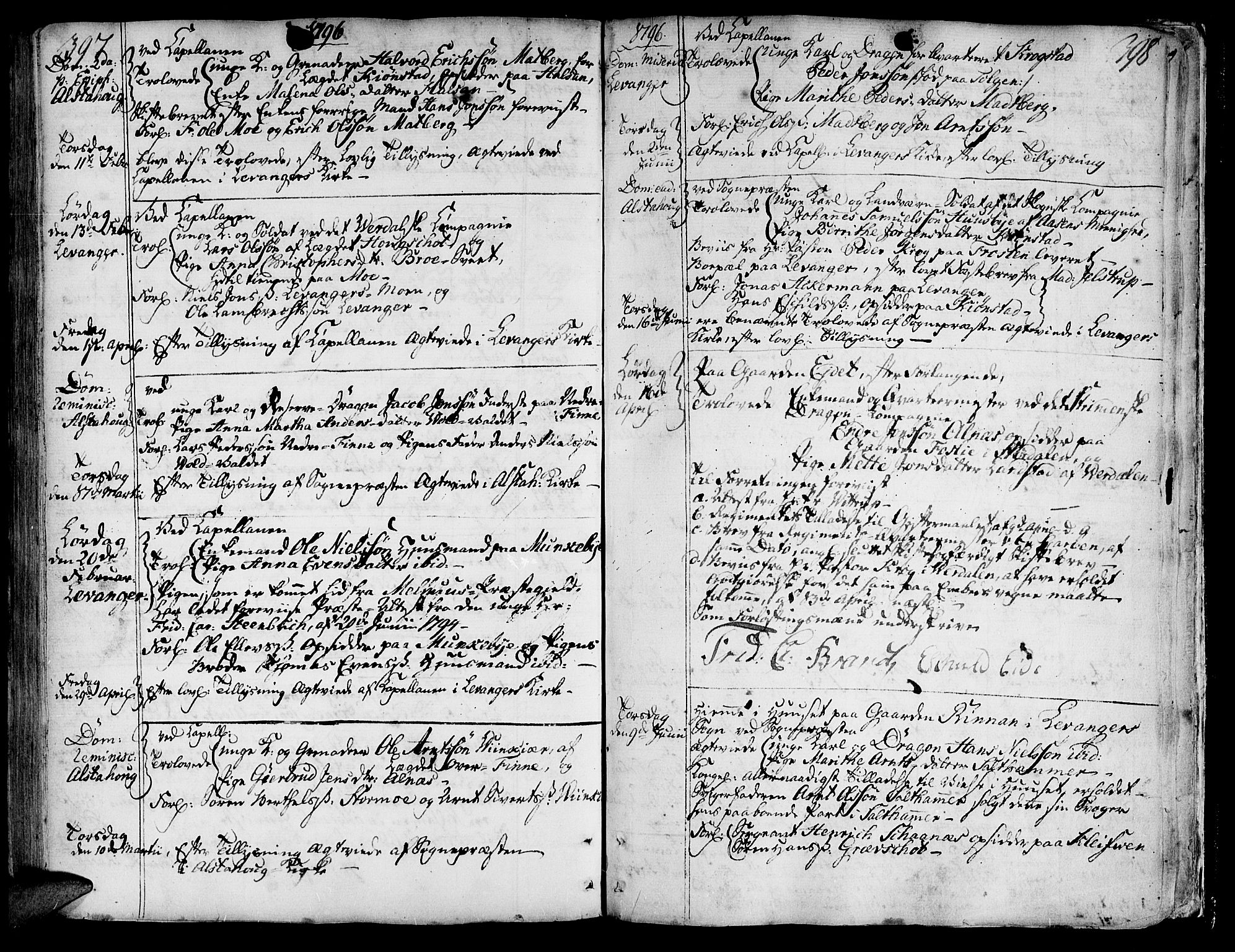 Ministerialprotokoller, klokkerbøker og fødselsregistre - Nord-Trøndelag, AV/SAT-A-1458/717/L0141: Parish register (official) no. 717A01, 1747-1803, p. 397-398