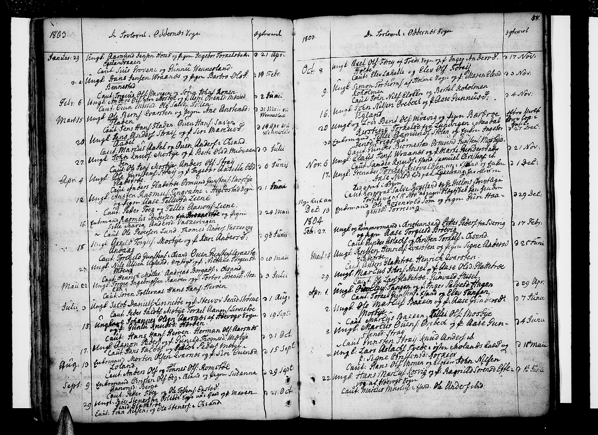 Oddernes sokneprestkontor, SAK/1111-0033/F/Fa/Faa/L0004: Parish register (official) no. A 4, 1764-1820, p. 38