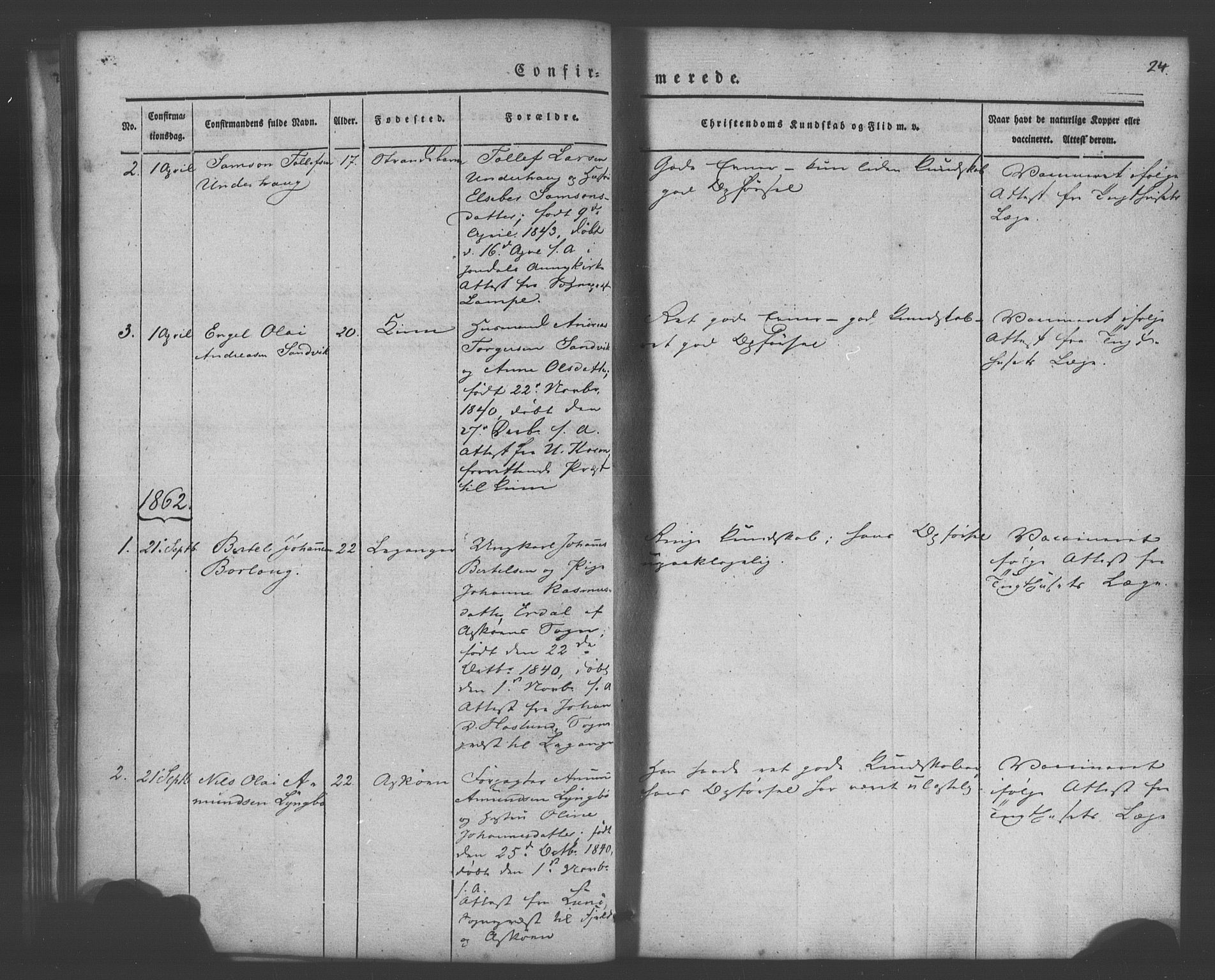 Bergens straffeanstalt, SAB/A-100323: Parish register (official) no. A 1, 1841-1884, p. 24