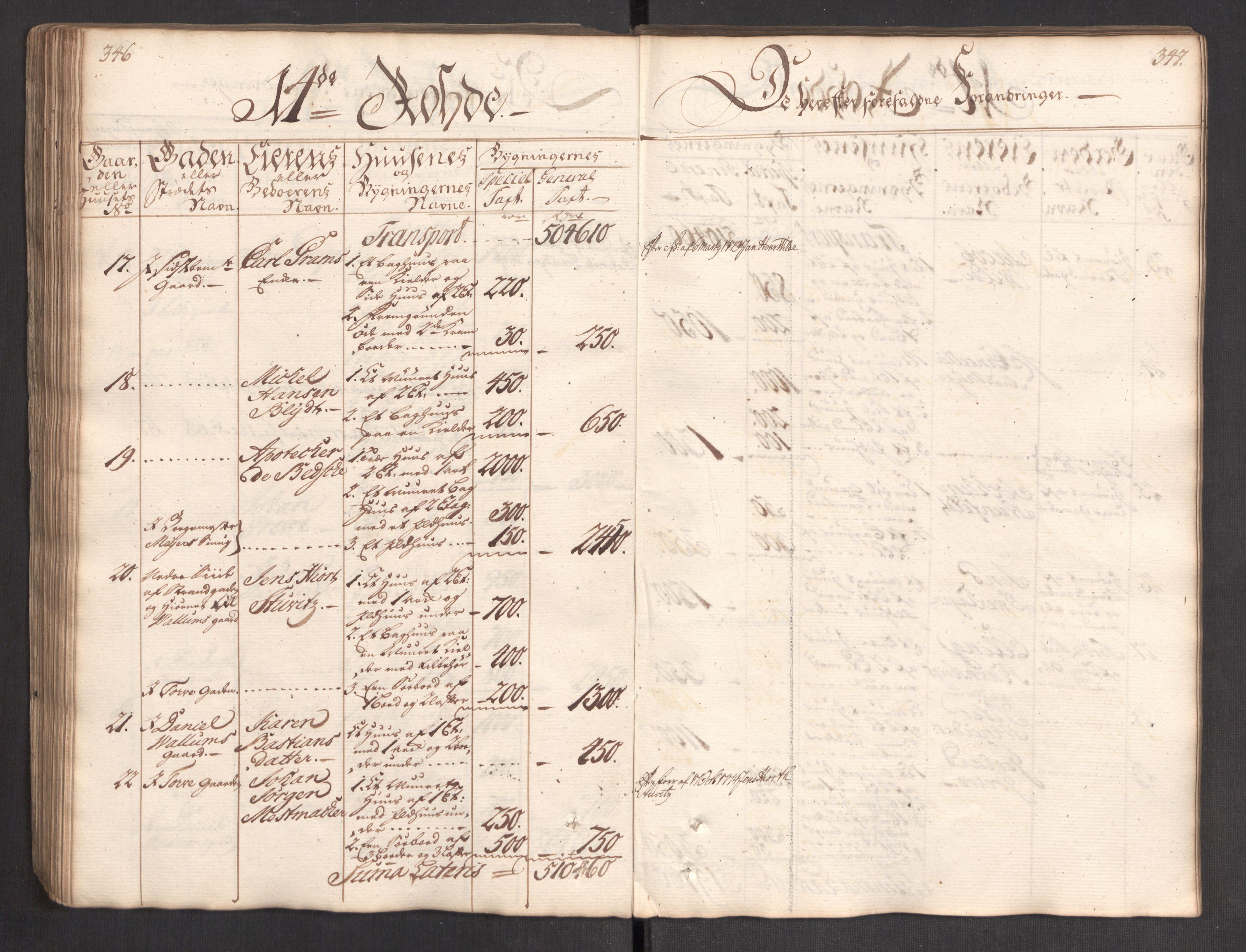 Kommersekollegiet, Brannforsikringskontoret 1767-1814, AV/RA-EA-5458/F/Fa/L0004/0002: Bergen / Branntakstprotokoll, 1767, p. 346-347