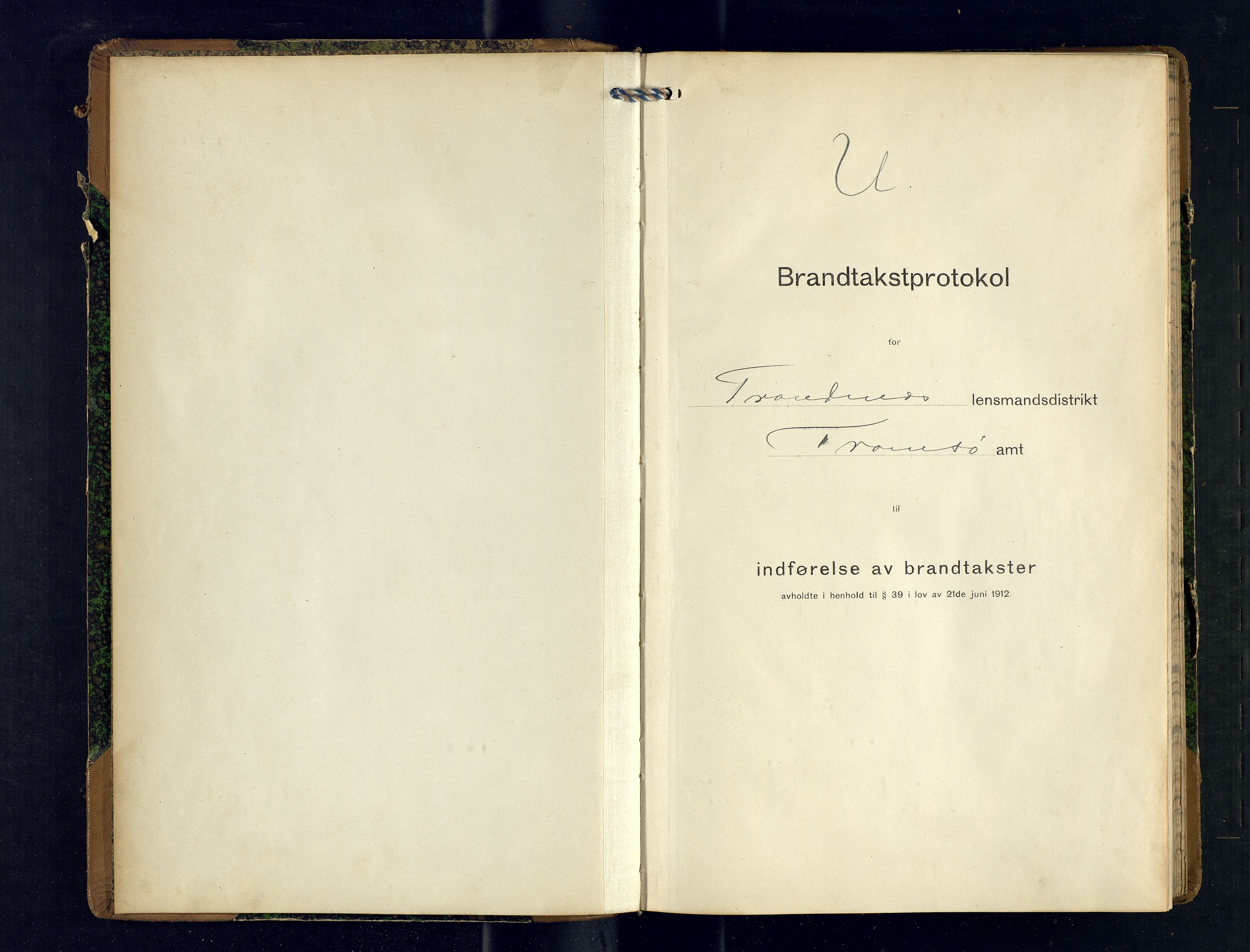 Harstad lensmannskontor, SATØ/SATØ-10/F/Fr/Fra/L0606: Branntakstprotokoll (S). Merket U. Med register, 1914-1916